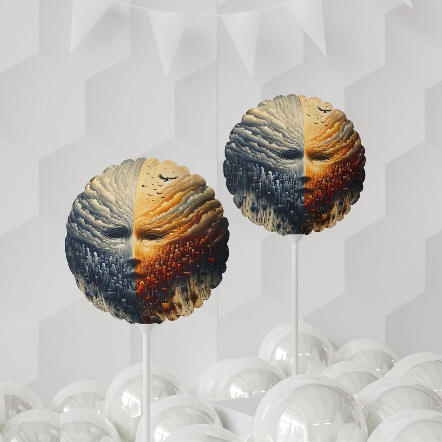 Subdued Revolutionary Currents Balloon (Round and Heart-shaped), 11" - ATUH.ART