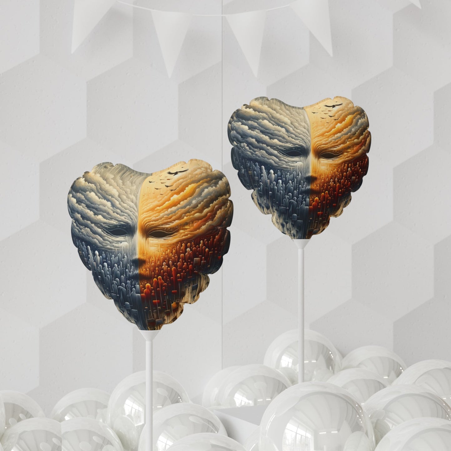 Subdued Revolutionary Currents Balloon (Round and Heart-shaped), 11" - ATUH.ART