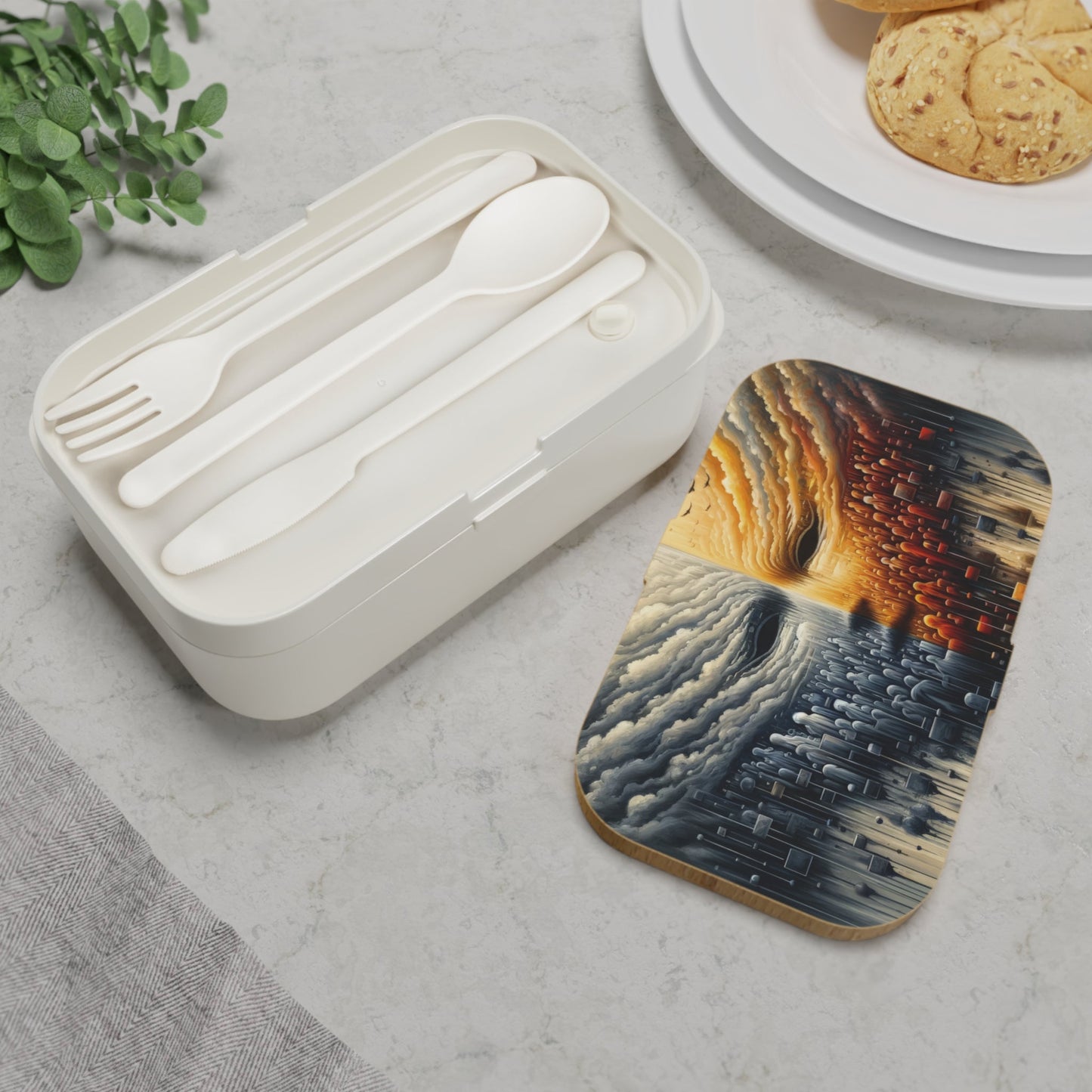 Subdued Revolutionary Currents Bento Lunch Box - ATUH.ART