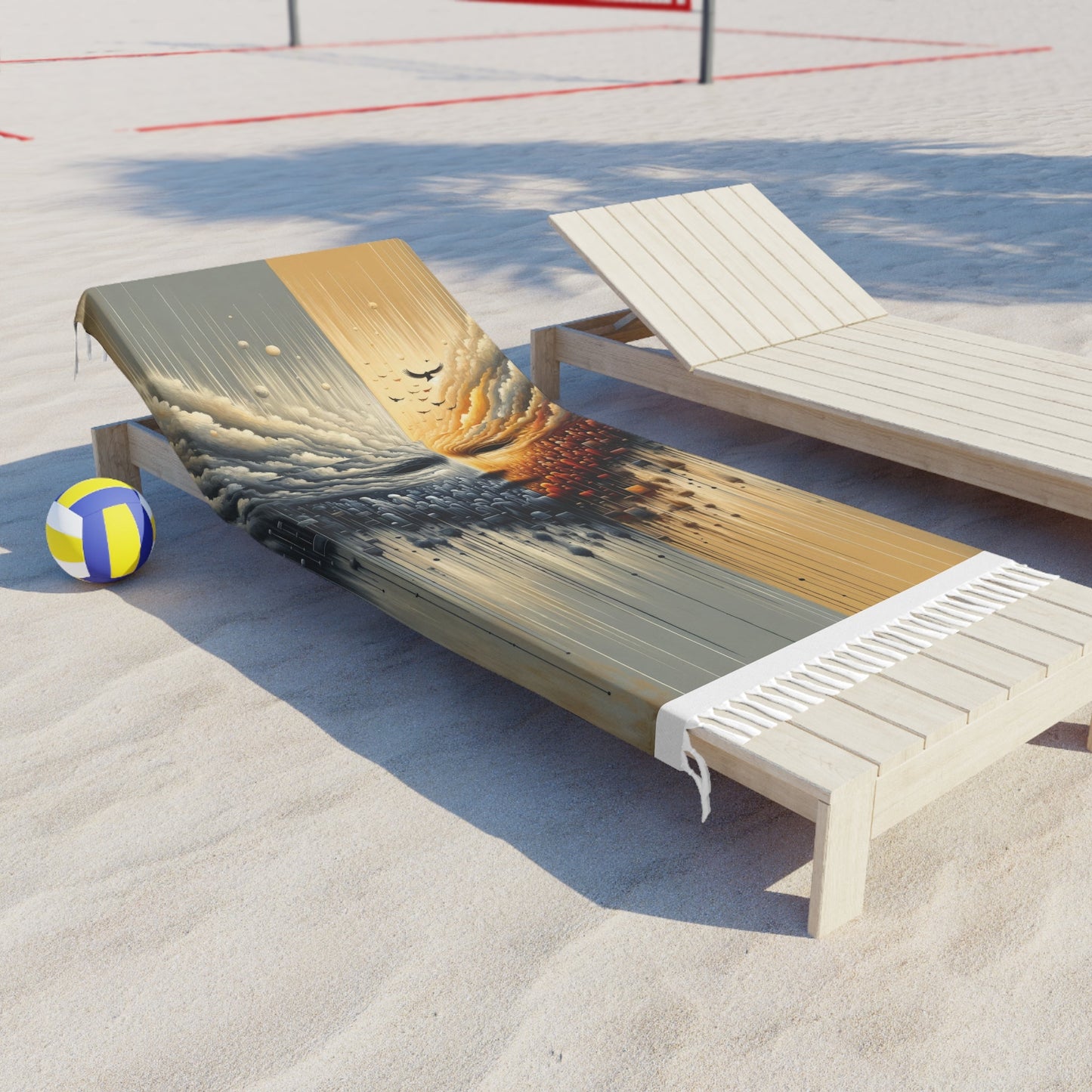 Subdued Revolutionary Currents Boho Beach Cloth - ATUH.ART