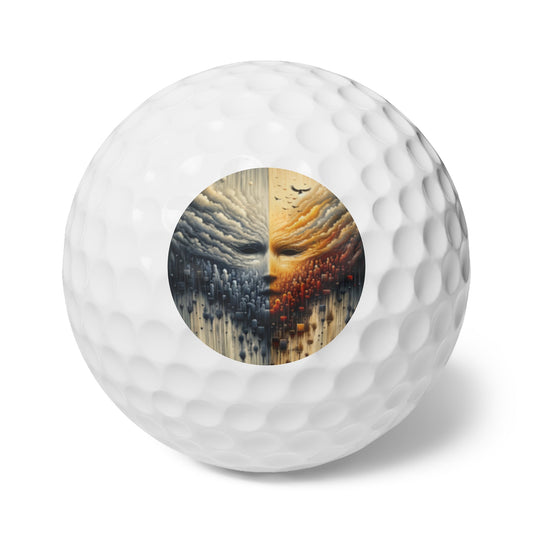 Subdued Revolutionary Currents Golf Balls, 6pcs - ATUH.ART