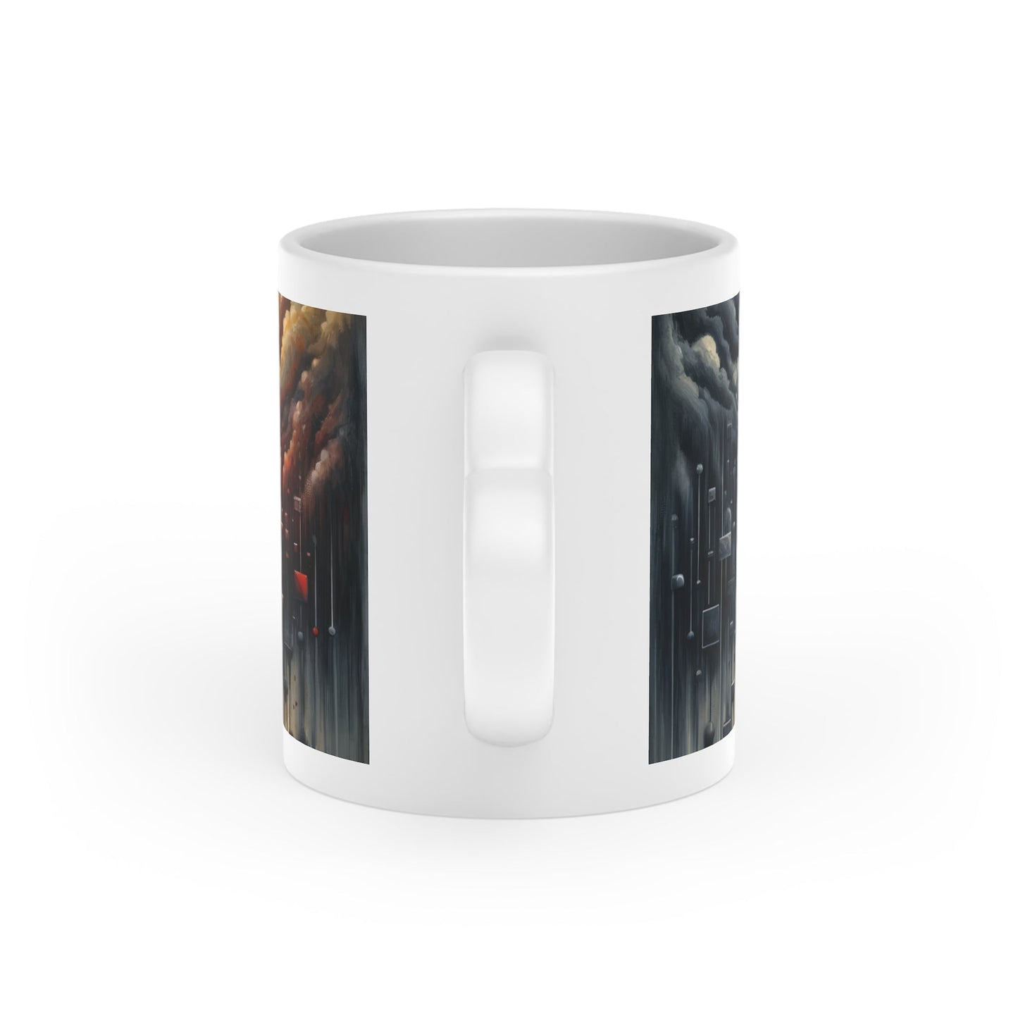 Subdued Revolutionary Currents Heart-Shaped Mug - ATUH.ART
