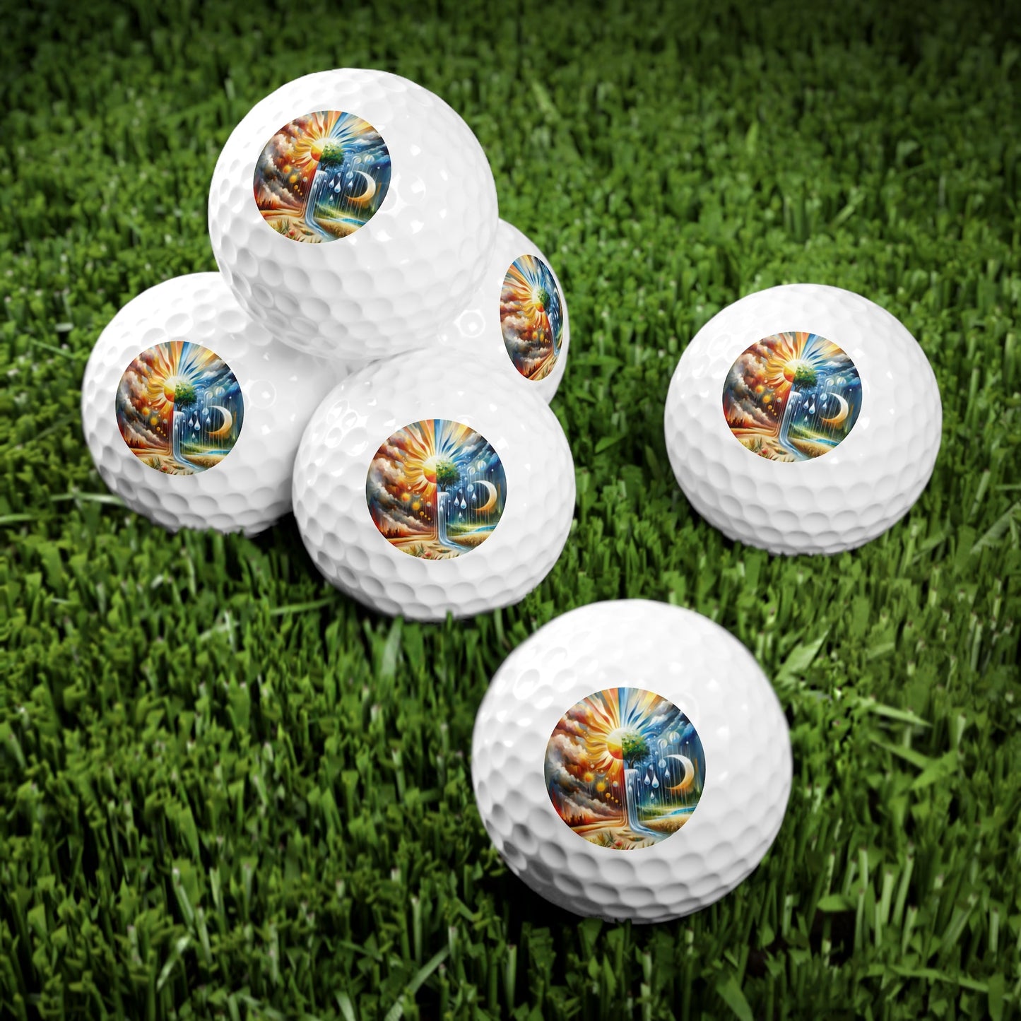 Sunshine Harvest Journey Golf Balls, 6pcs - ATUH.ART