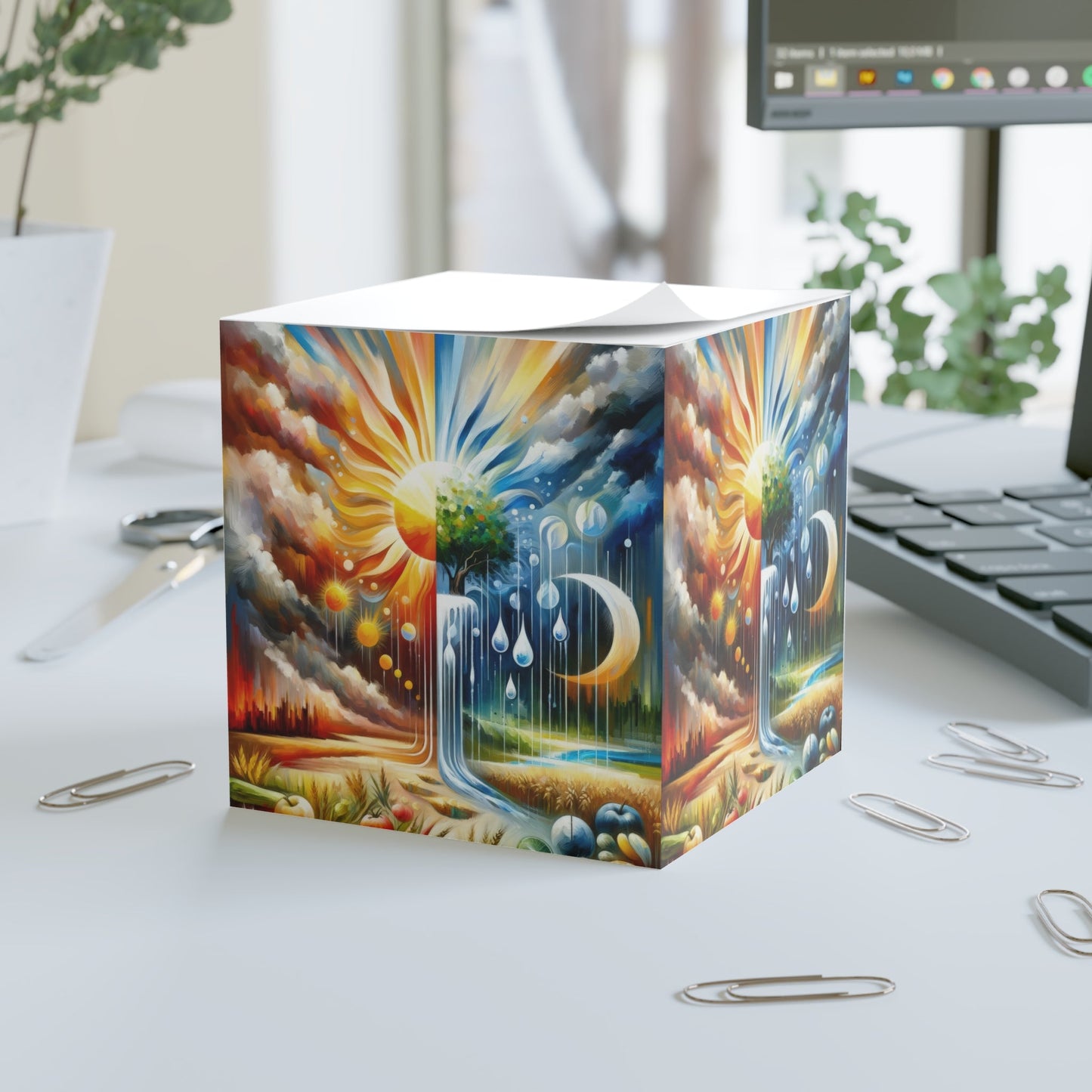 Sunshine Harvest Journey Note Cube - ATUH.ART
