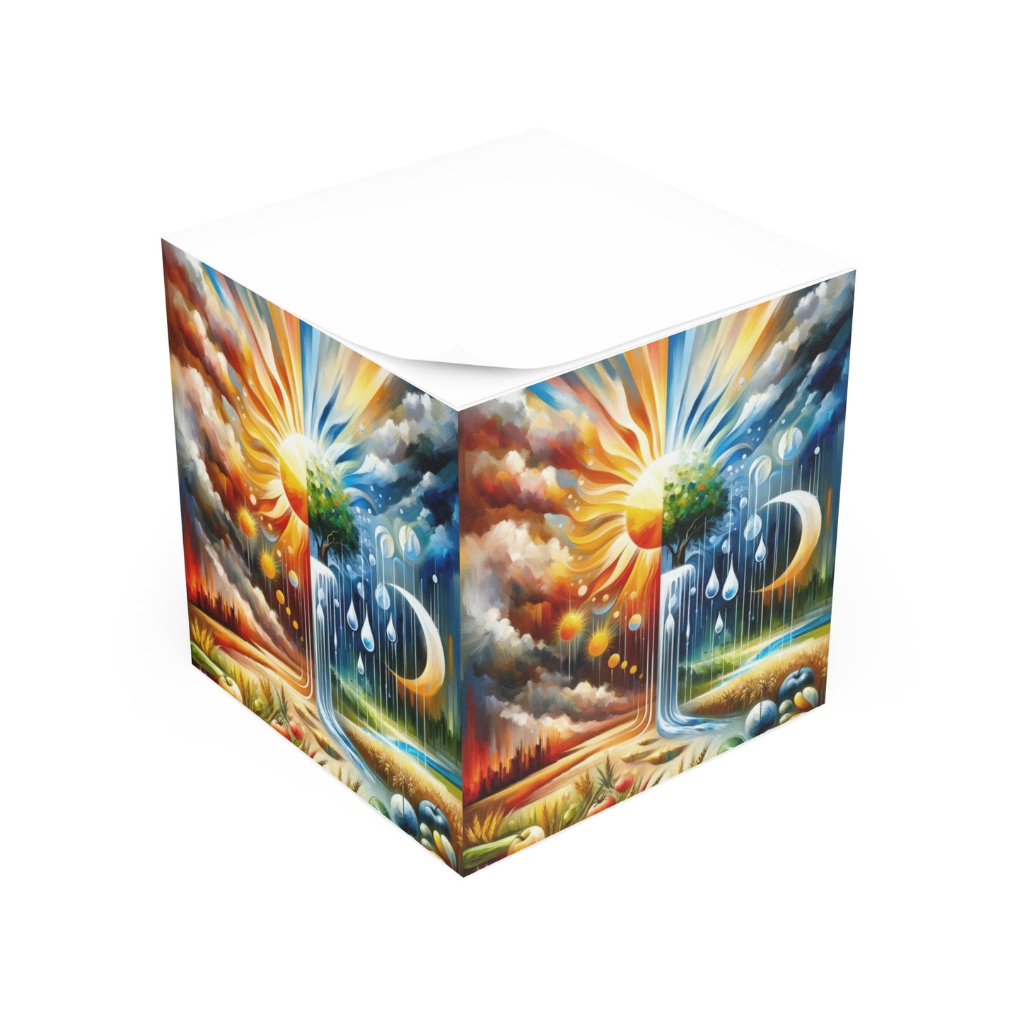 Sunshine Harvest Journey Note Cube - ATUH.ART