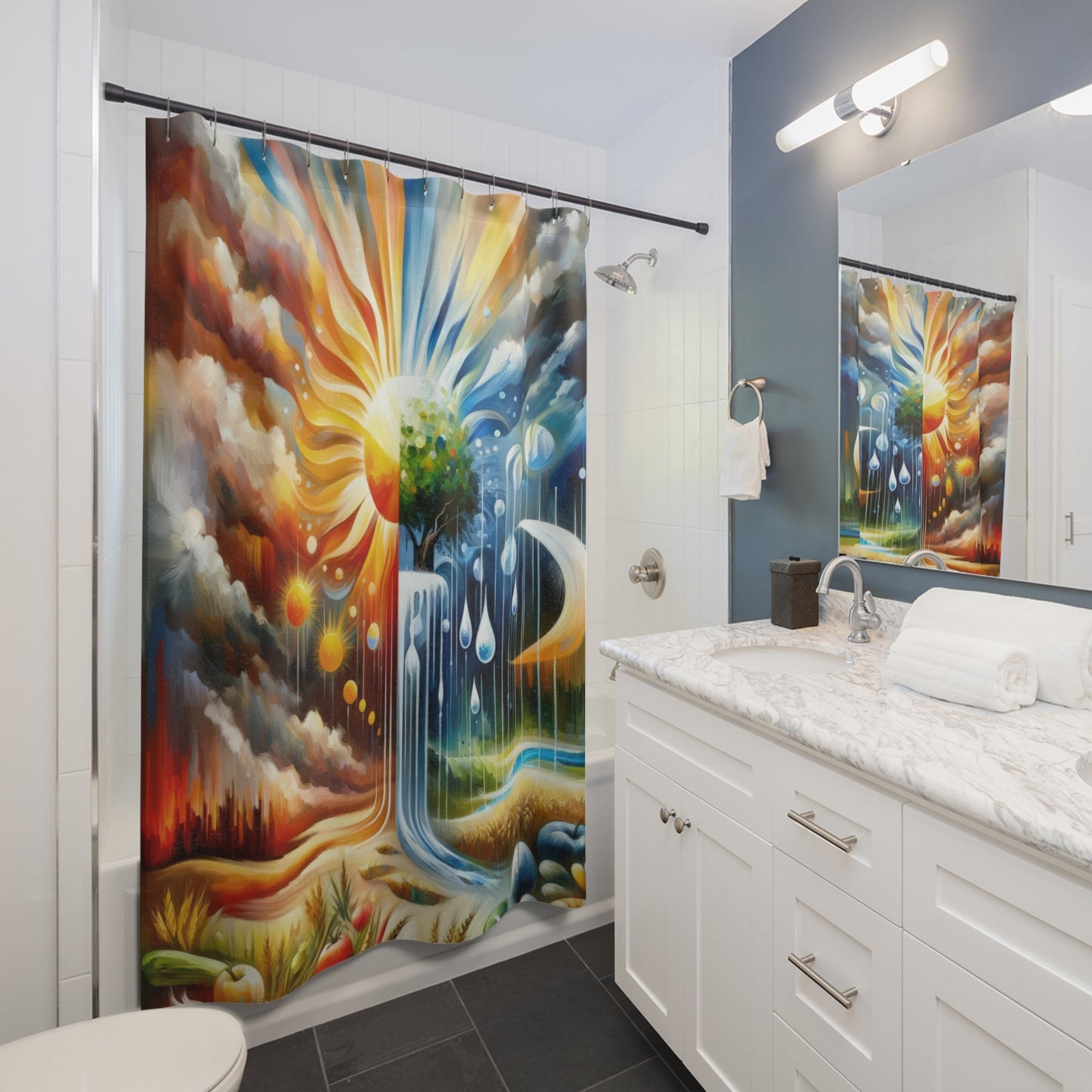 Sunshine Harvest Journey Shower Curtains - ATUH.ART