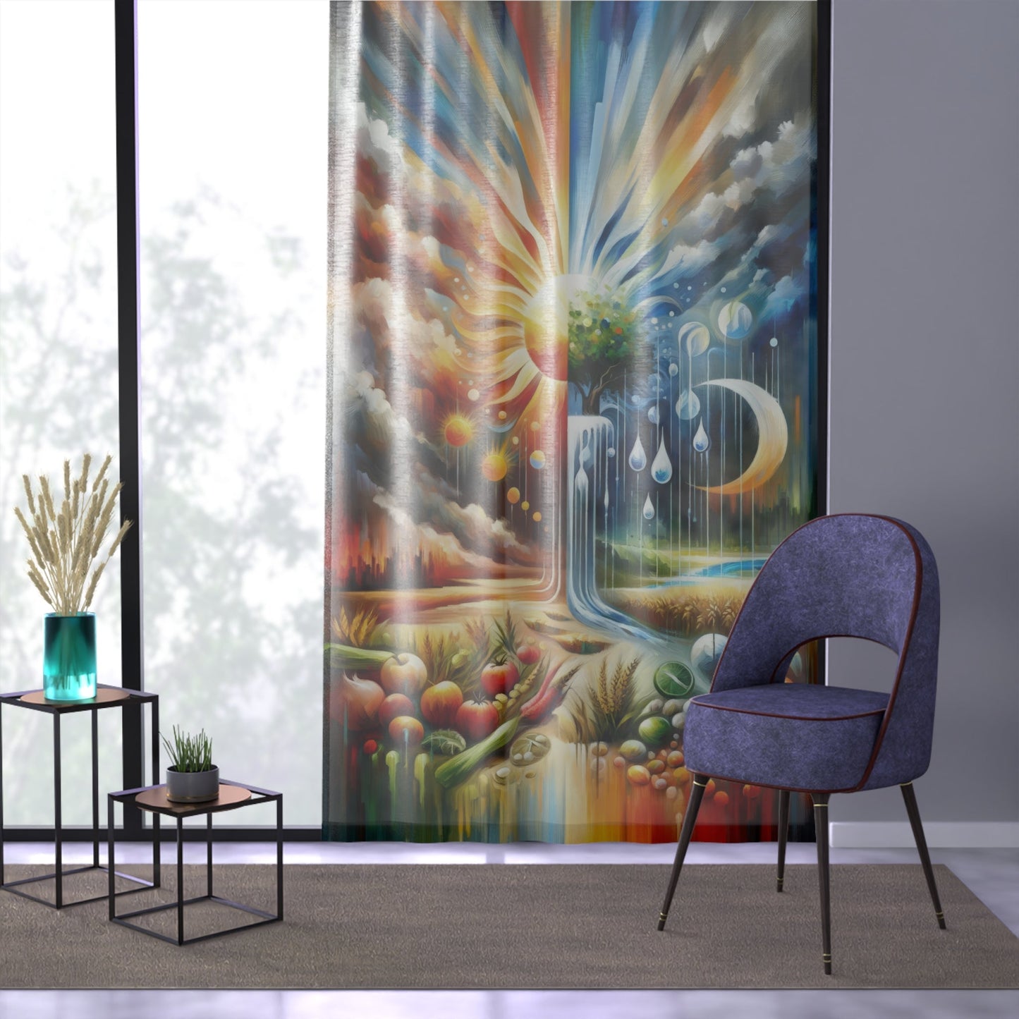 Sunshine Harvest Journey Window Curtain - ATUH.ART