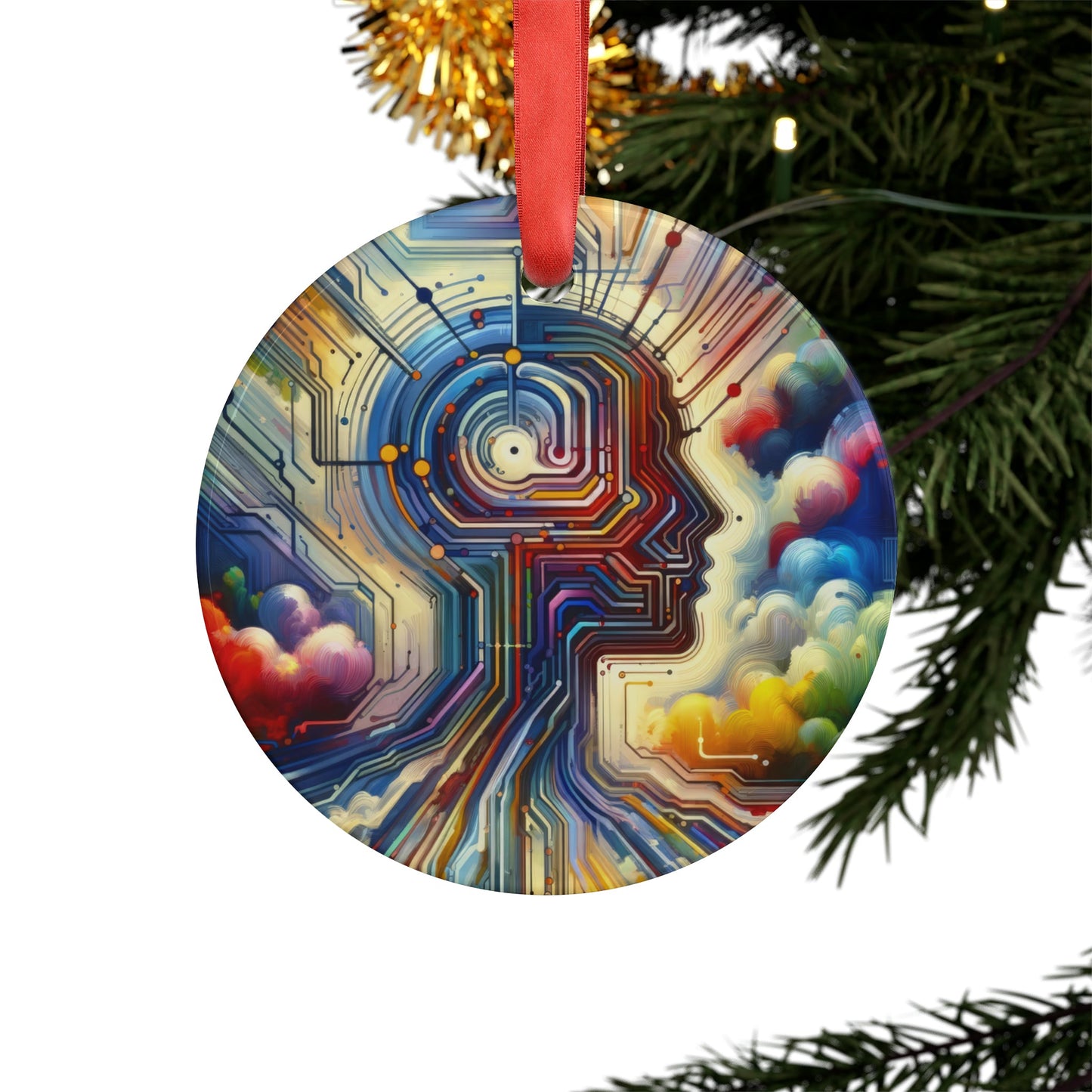 Supportive Digital Empathy Acrylic Ornament with Ribbon - ATUH.ART