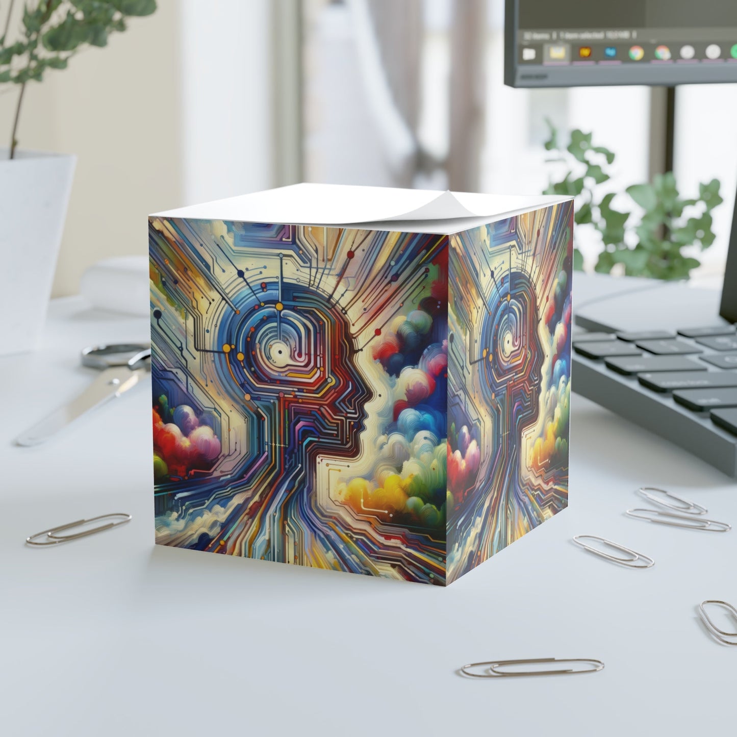 Supportive Digital Empathy Note Cube - ATUH.ART