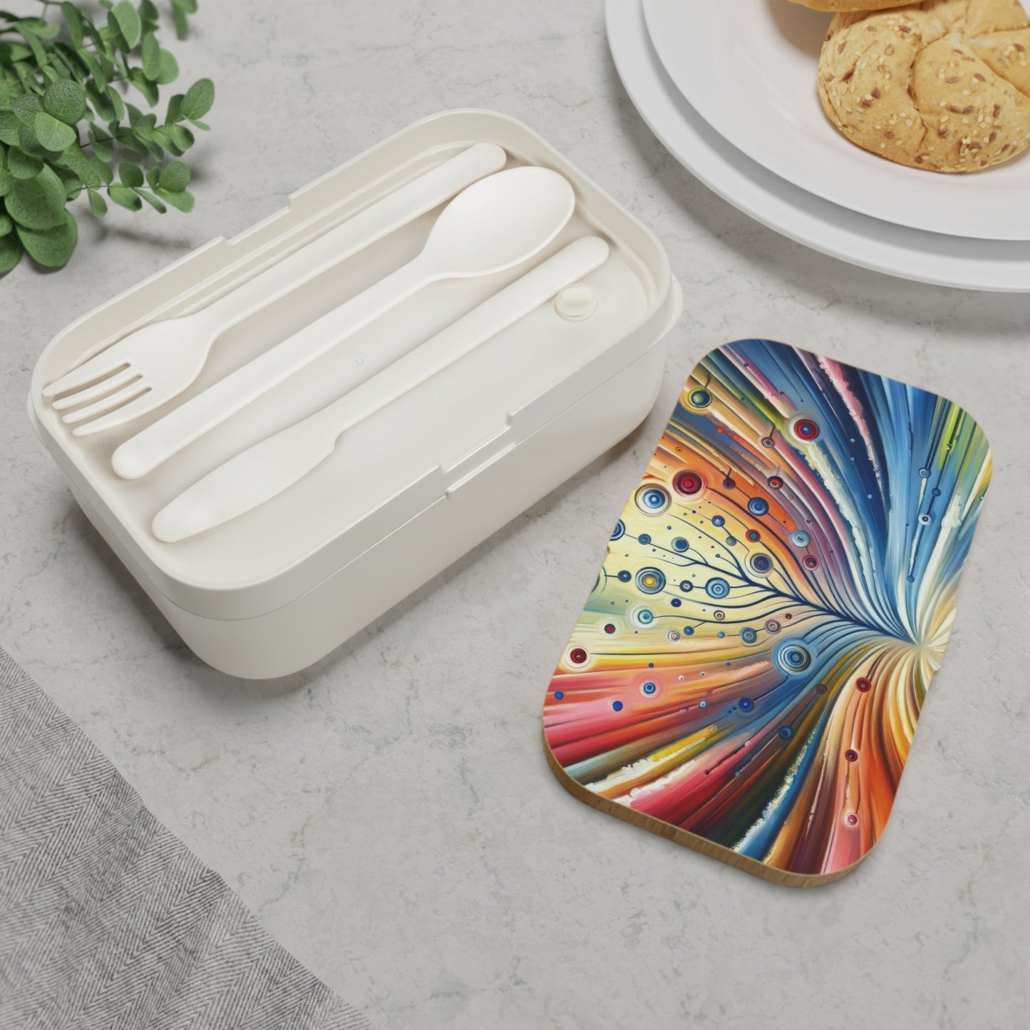 Sustainable Ripple Abstract Bento Lunch Box - ATUH.ART