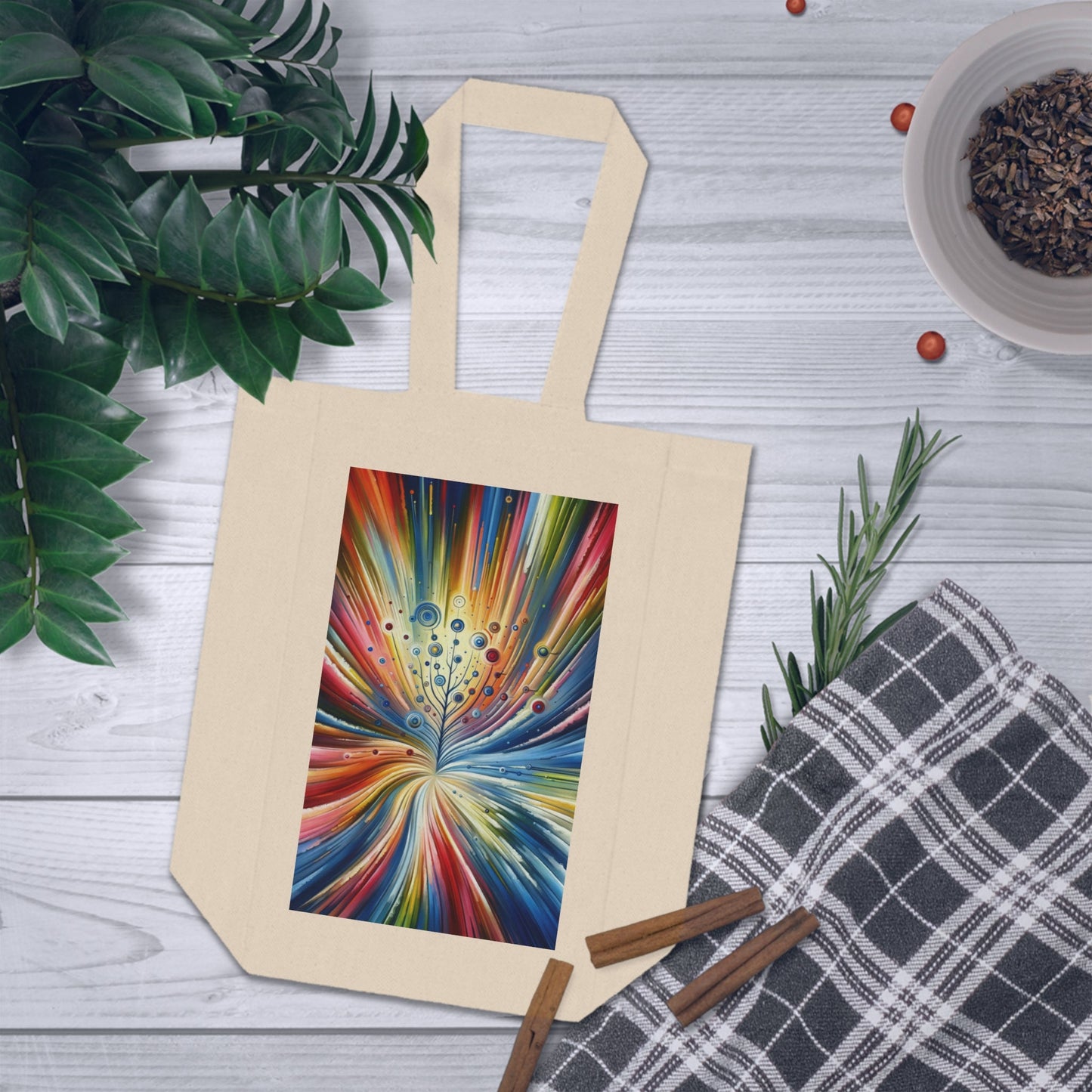 Sustainable Ripple Abstract Double Wine Tote Bag - ATUH.ART