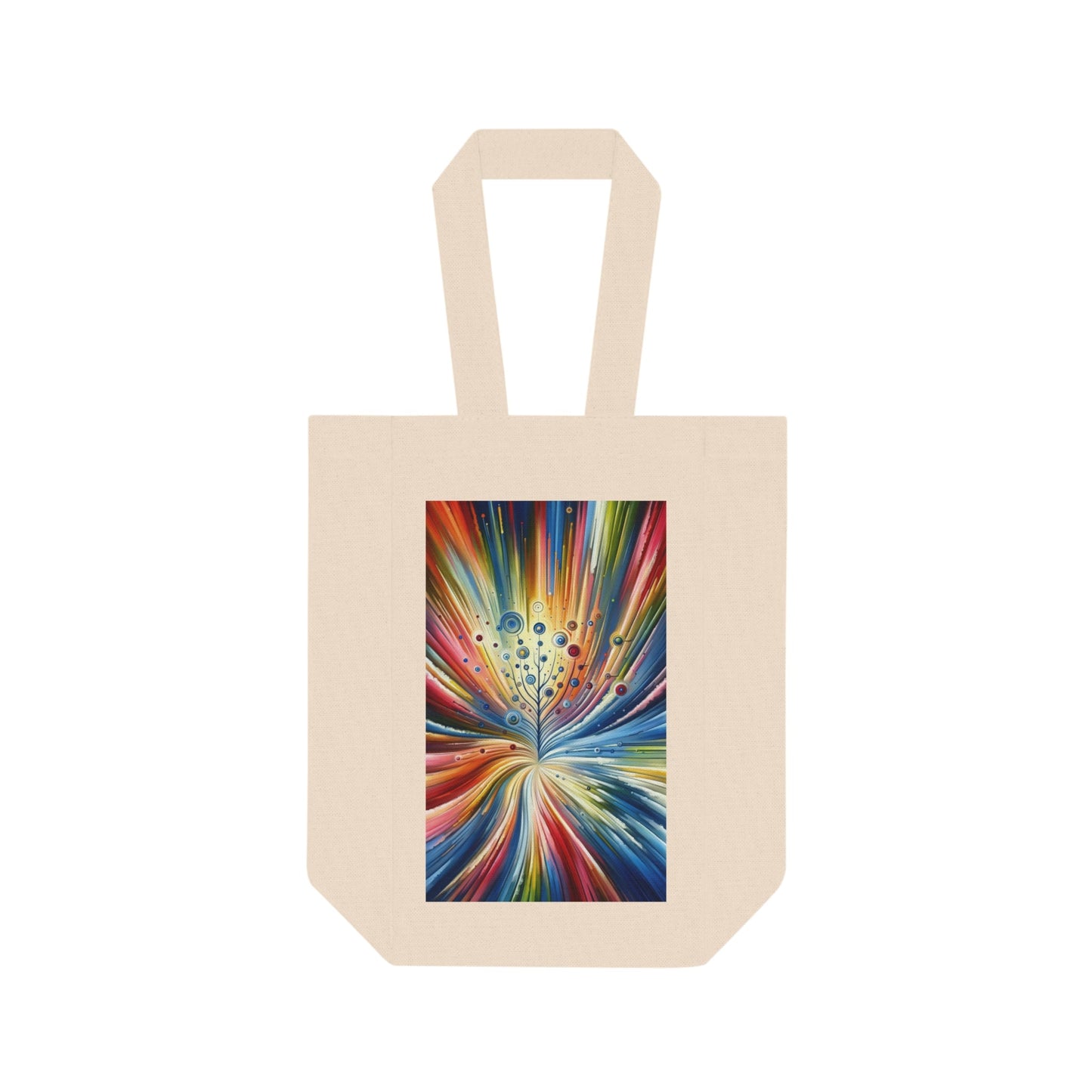 Sustainable Ripple Abstract Double Wine Tote Bag - ATUH.ART