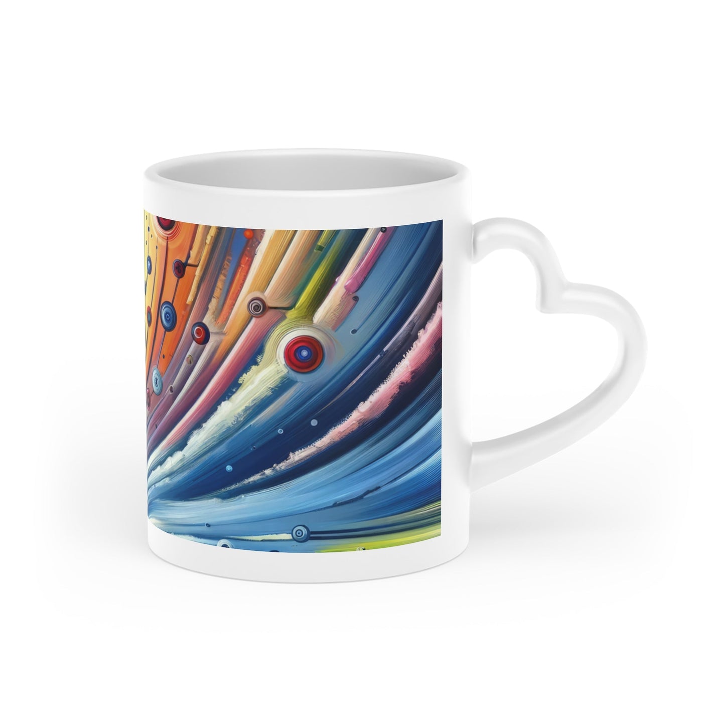 Sustainable Ripple Abstract Heart-Shaped Mug - ATUH.ART