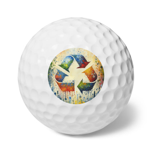 Sustainable Transformation Tachism Golf Balls, 6pcs - ATUH.ART