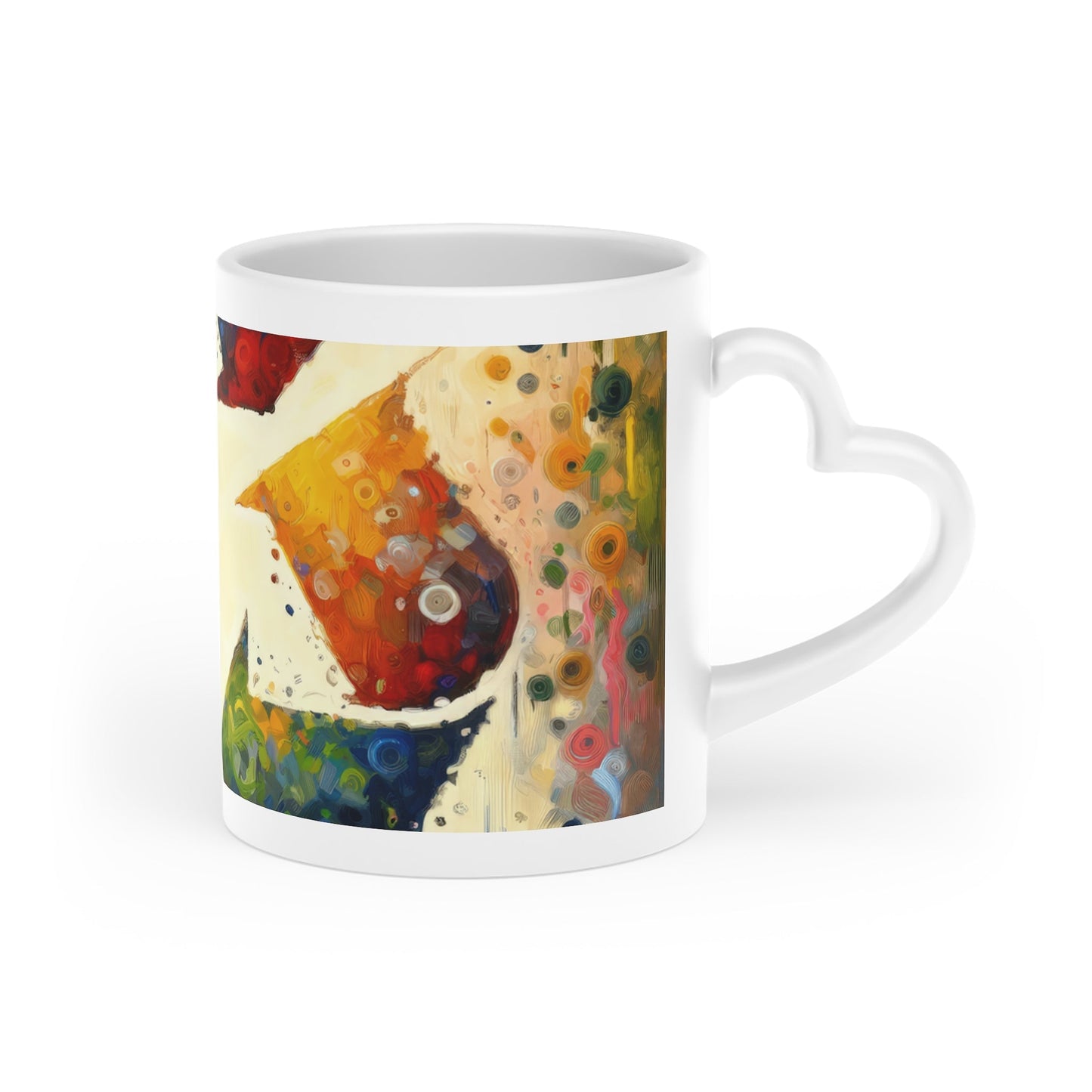 Sustainable Transformation Tachism Heart-Shaped Mug - ATUH.ART