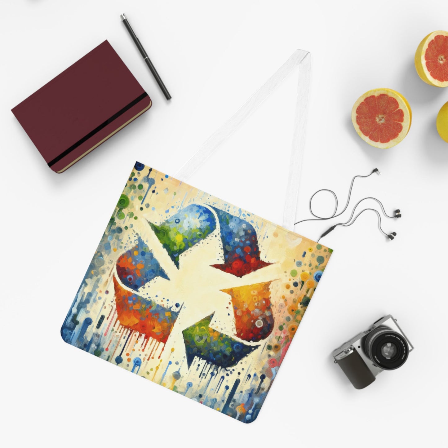 Sustainable Transformation Tachism Shoulder Tote Bag (AOP) - ATUH.ART