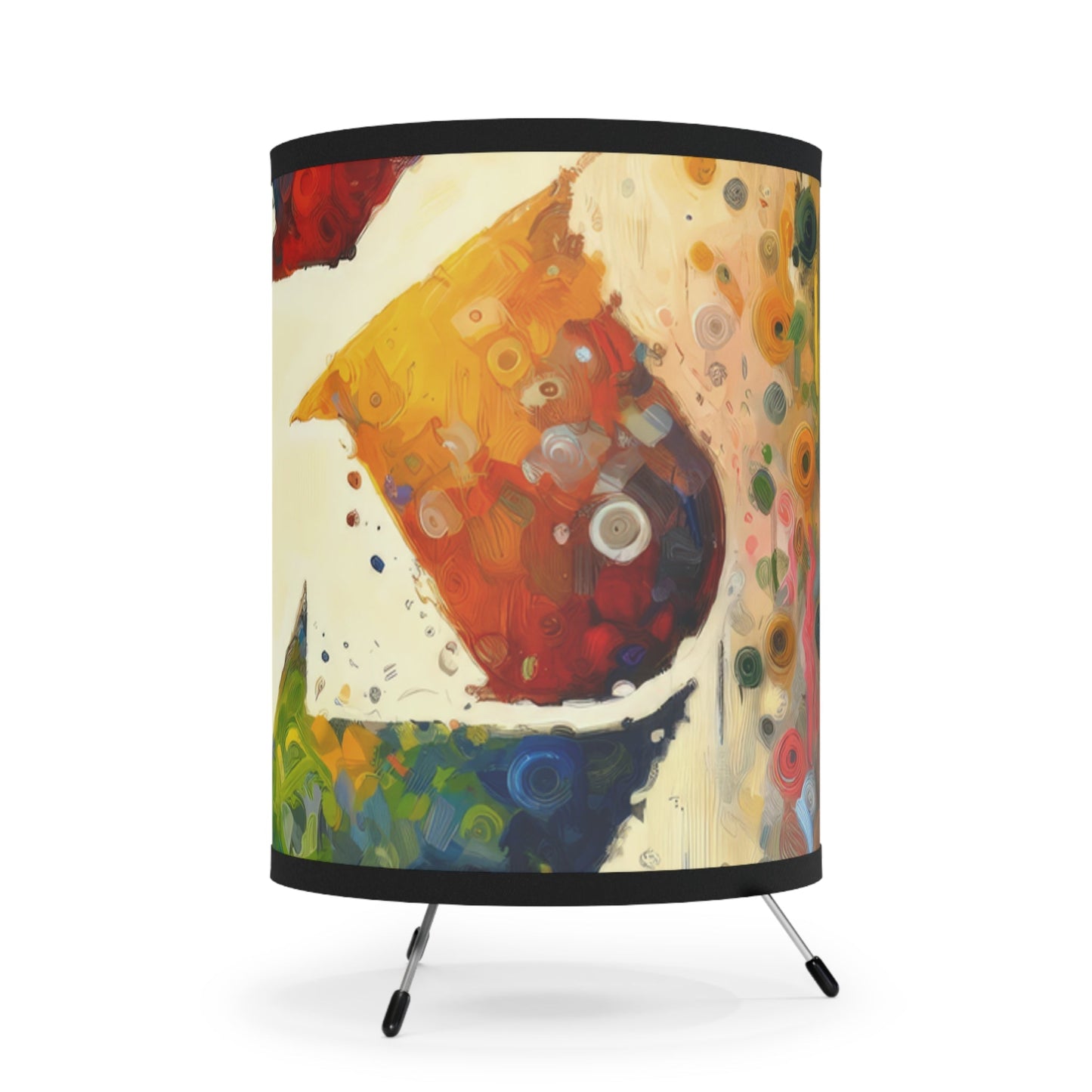 Sustainable Transformation Tachism Tripod Lamp with High-Res Printed Shade, US\CA plug - ATUH.ART