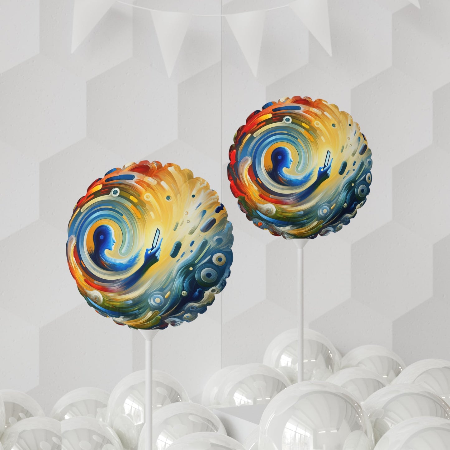 Swipe Connection Tachism Balloon (Round and Heart-shaped), 11" - ATUH.ART