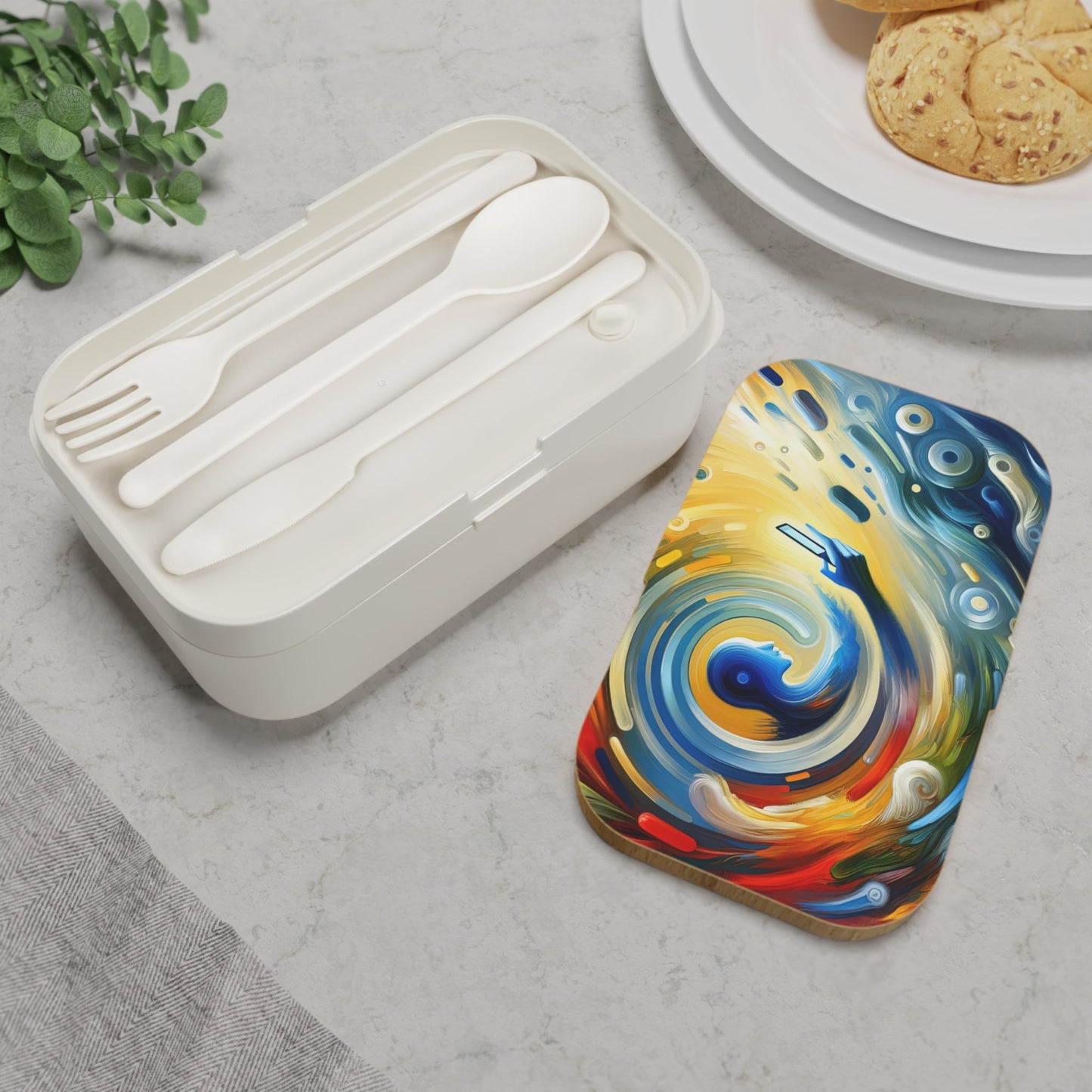 Swipe Connection Tachism Bento Lunch Box - ATUH.ART