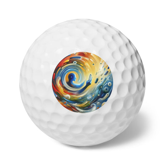 Swipe Connection Tachism Golf Balls, 6pcs - ATUH.ART
