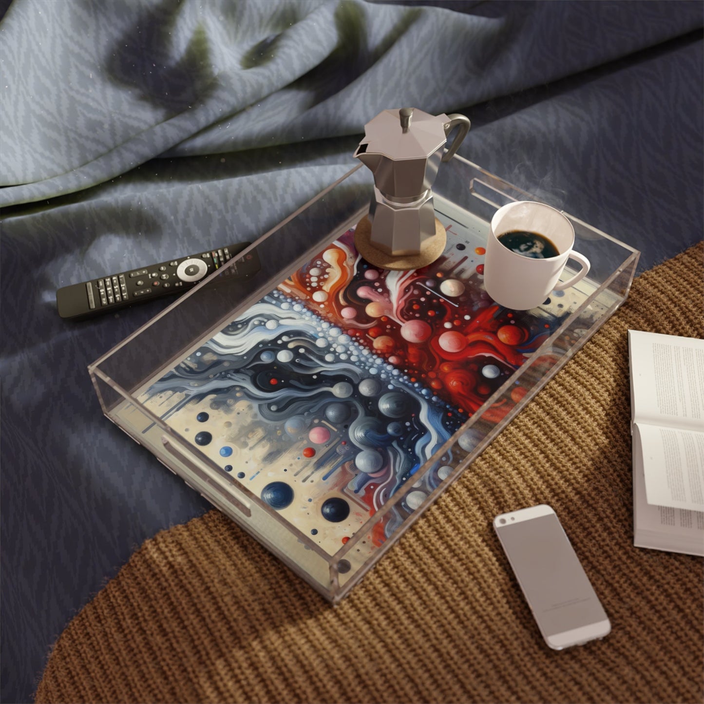 Symbiotic Exchange Abstract Acrylic Serving Tray - ATUH.ART