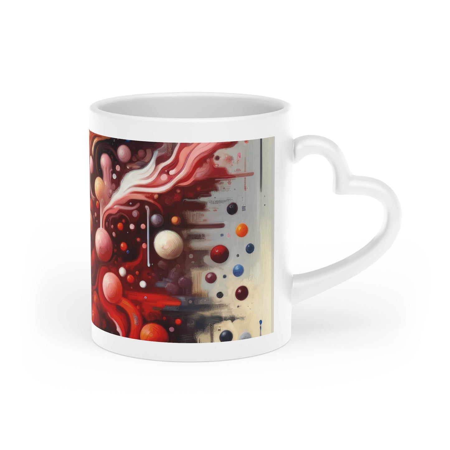 Symbiotic Exchange Abstract Heart-Shaped Mug - ATUH.ART