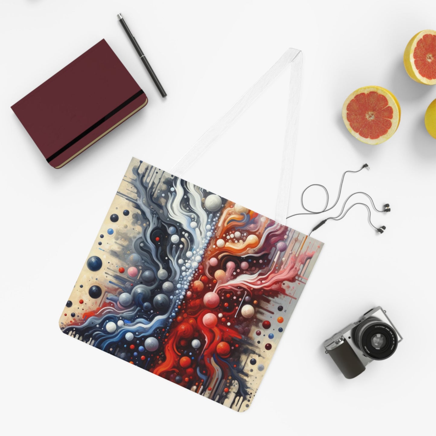 Symbiotic Exchange Abstract Shoulder Tote Bag (AOP) - ATUH.ART