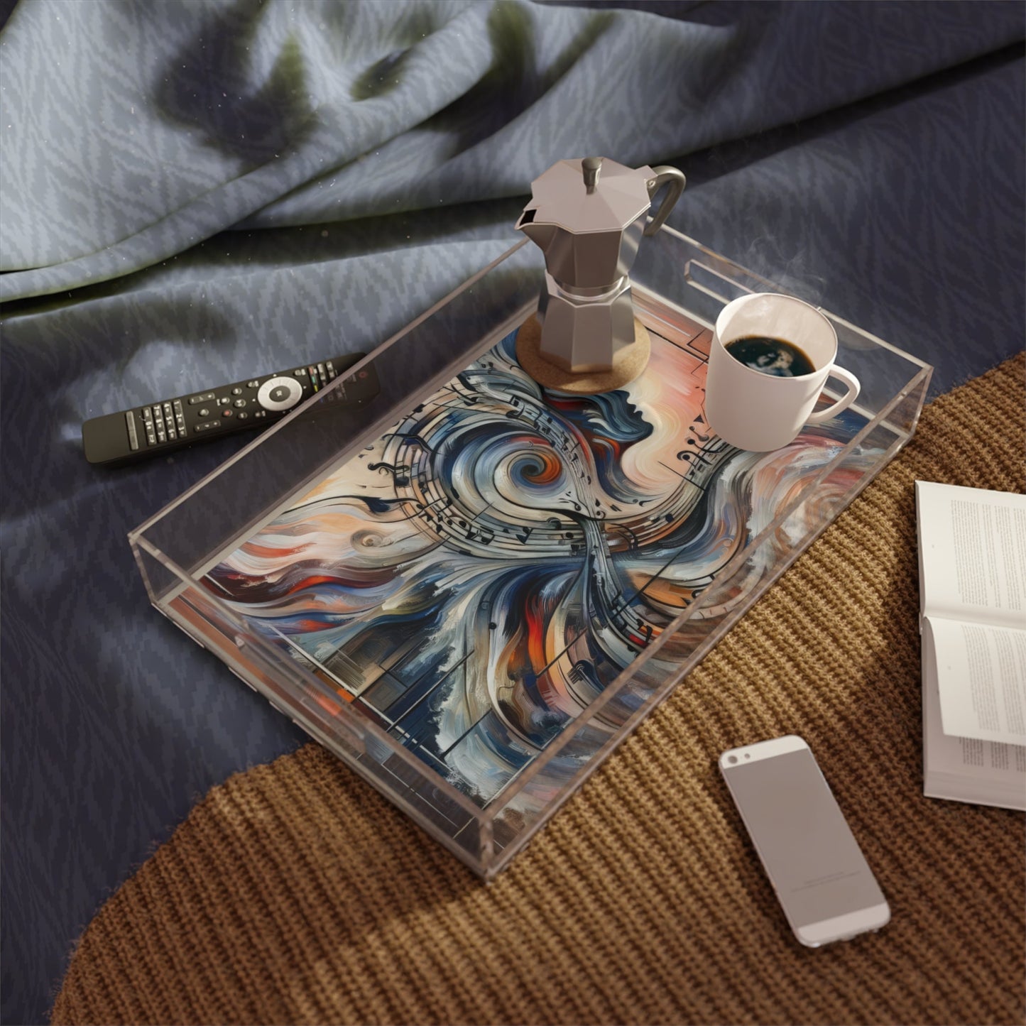 Symphonic Empathic Swirls Acrylic Serving Tray - ATUH.ART