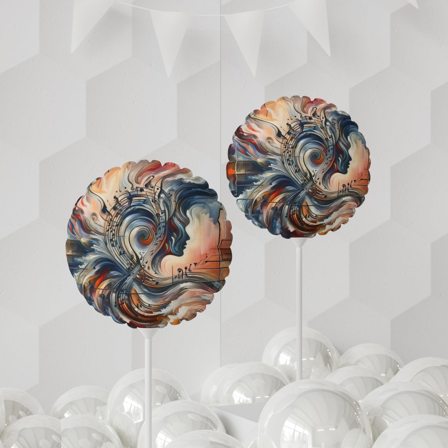 Symphonic Empathic Swirls Balloon (Round and Heart-shaped), 11" - ATUH.ART