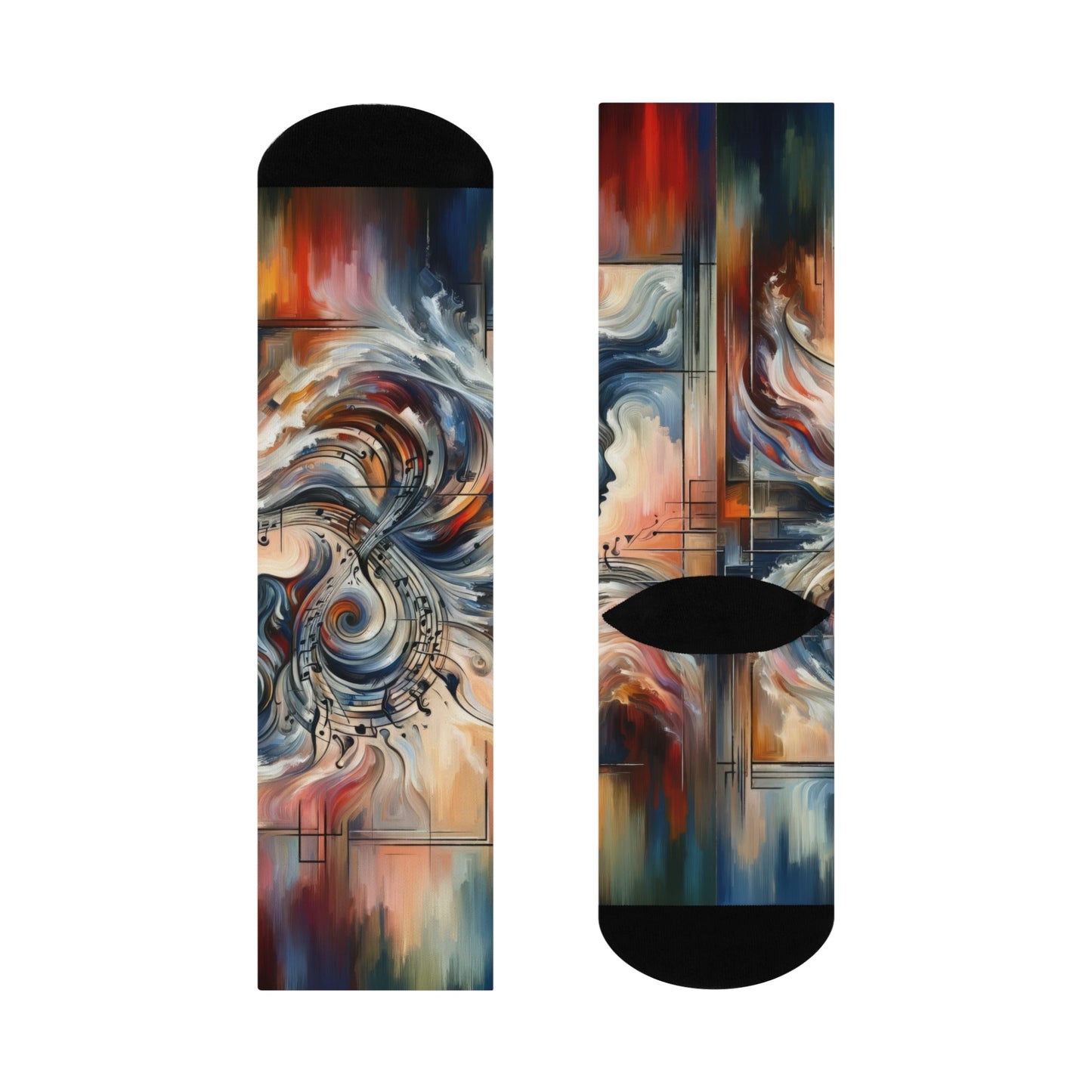 Symphonic Empathic Swirls Cushioned Crew Socks - ATUH.ART