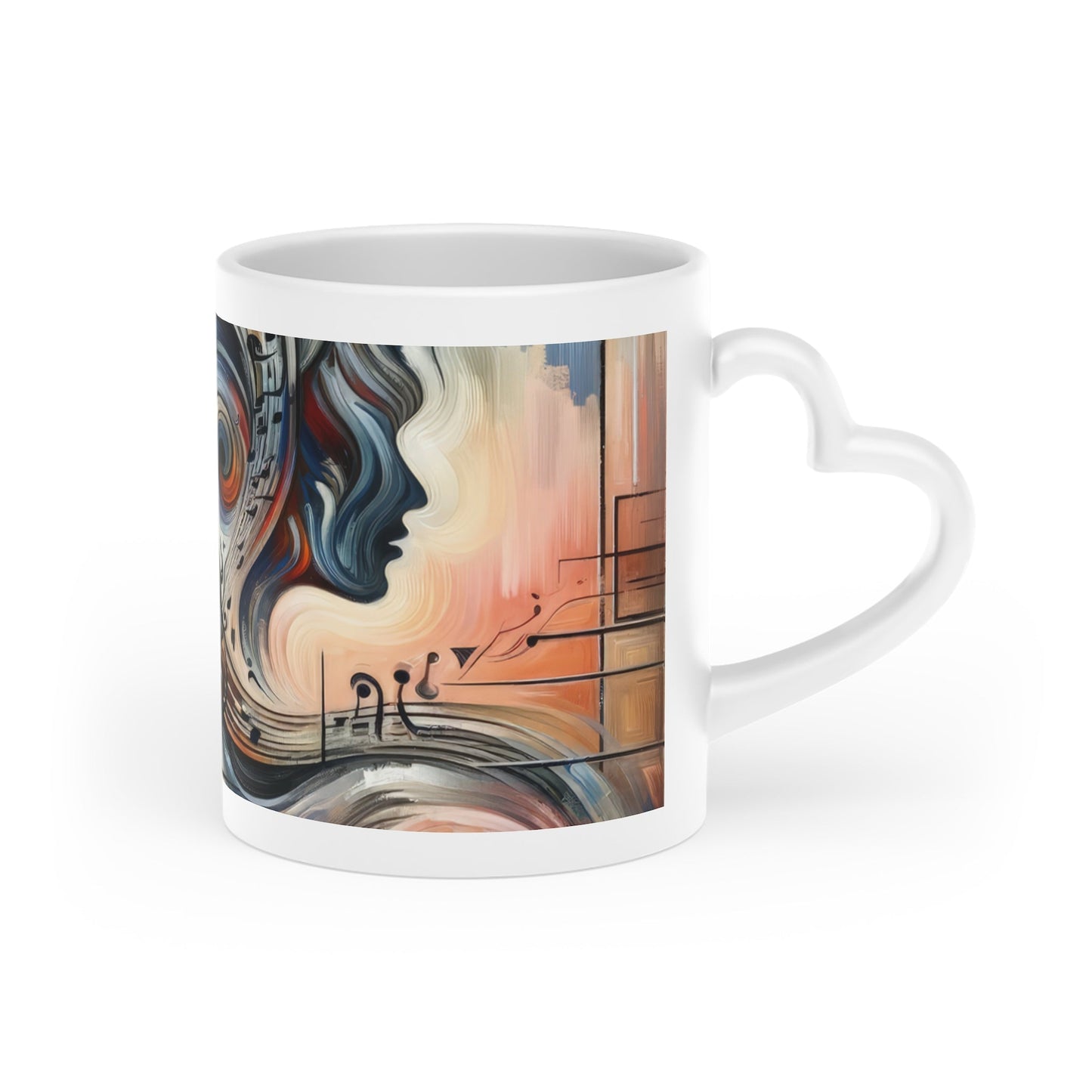 Symphonic Empathic Swirls Heart-Shaped Mug - ATUH.ART