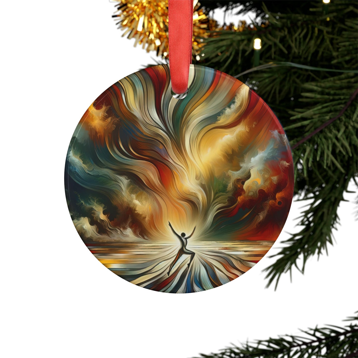 Symphonic Interconnectedness Shift Acrylic Ornament with Ribbon - ATUH.ART