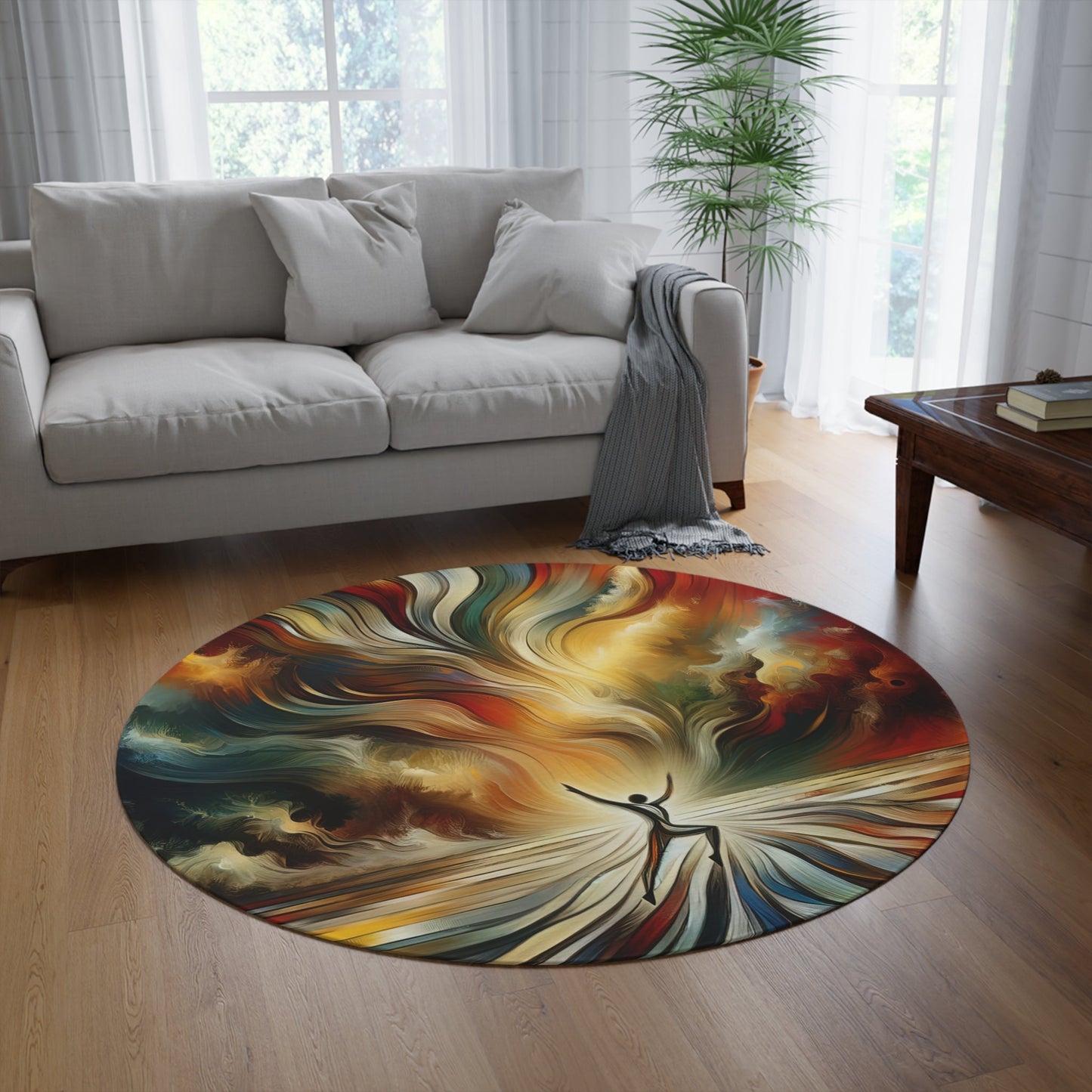 Symphonic Interconnectedness Shift Round Rug - ATUH.ART