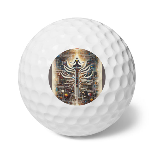 Syncing Silicon Spirituality Golf Balls, 6pcs - ATUH.ART