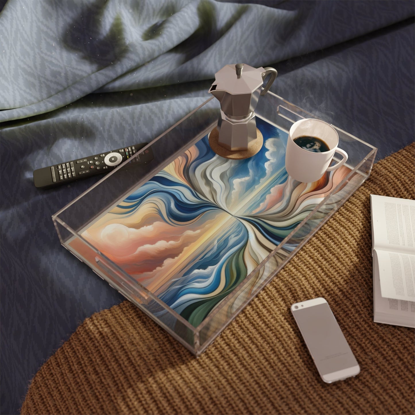 Tachism Confluence Harmony Acrylic Serving Tray - ATUH.ART