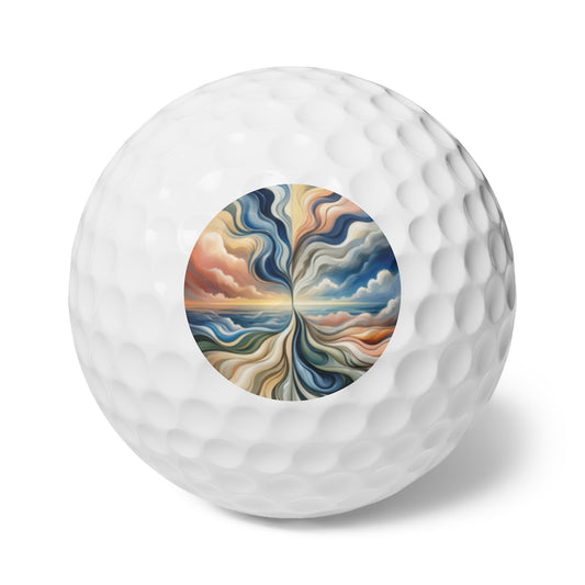 Tachism Confluence Harmony Golf Balls, 6pcs - ATUH.ART