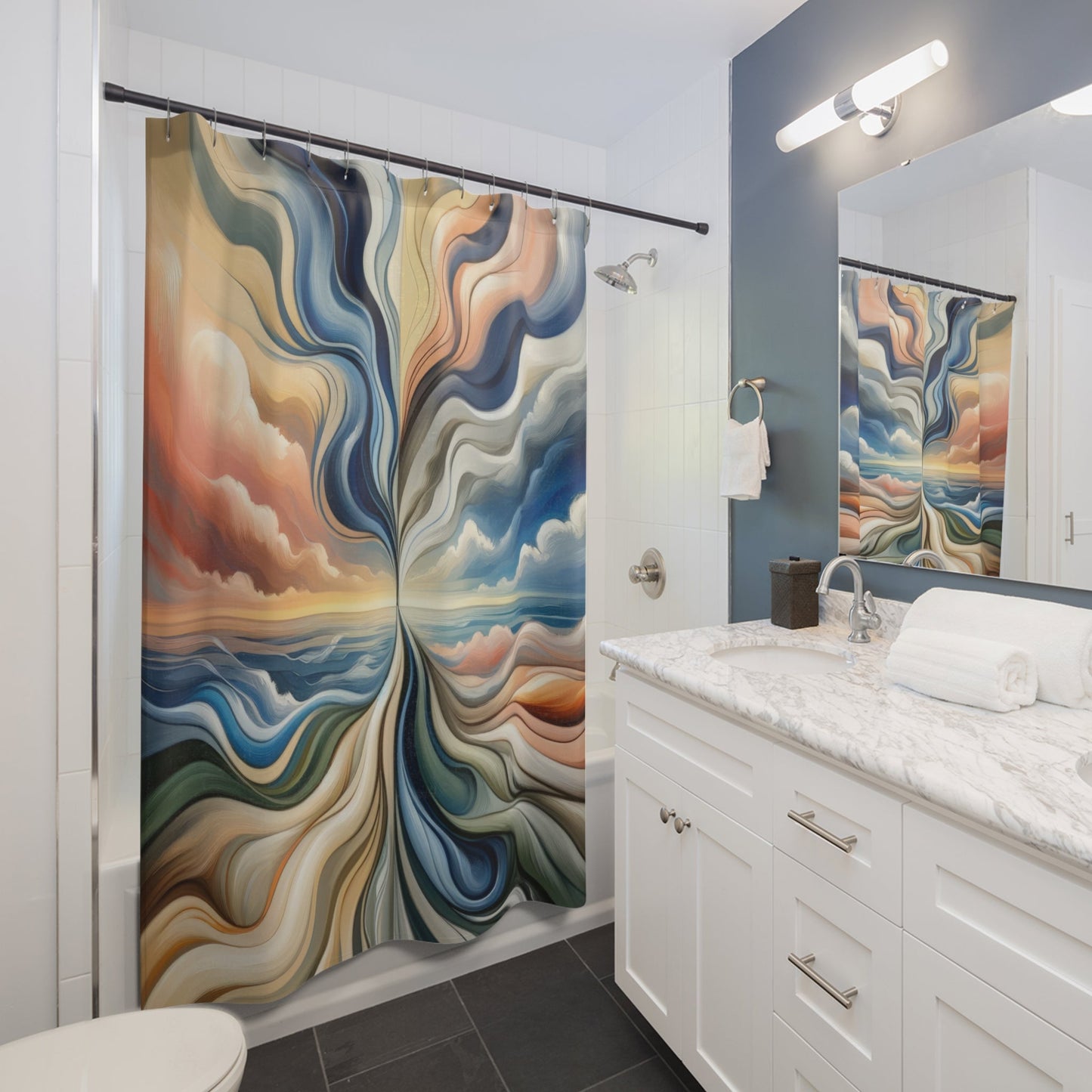 Tachism Confluence Harmony Shower Curtains - ATUH.ART