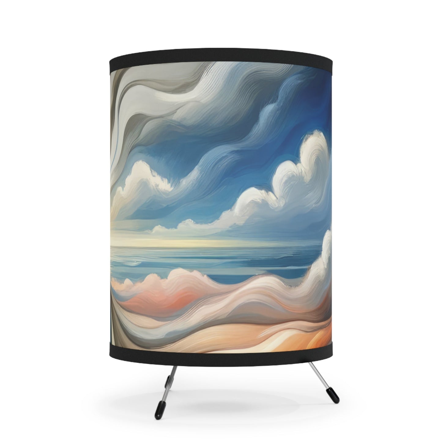 Tachism Confluence Harmony Tripod Lamp with High-Res Printed Shade, US\CA plug - ATUH.ART