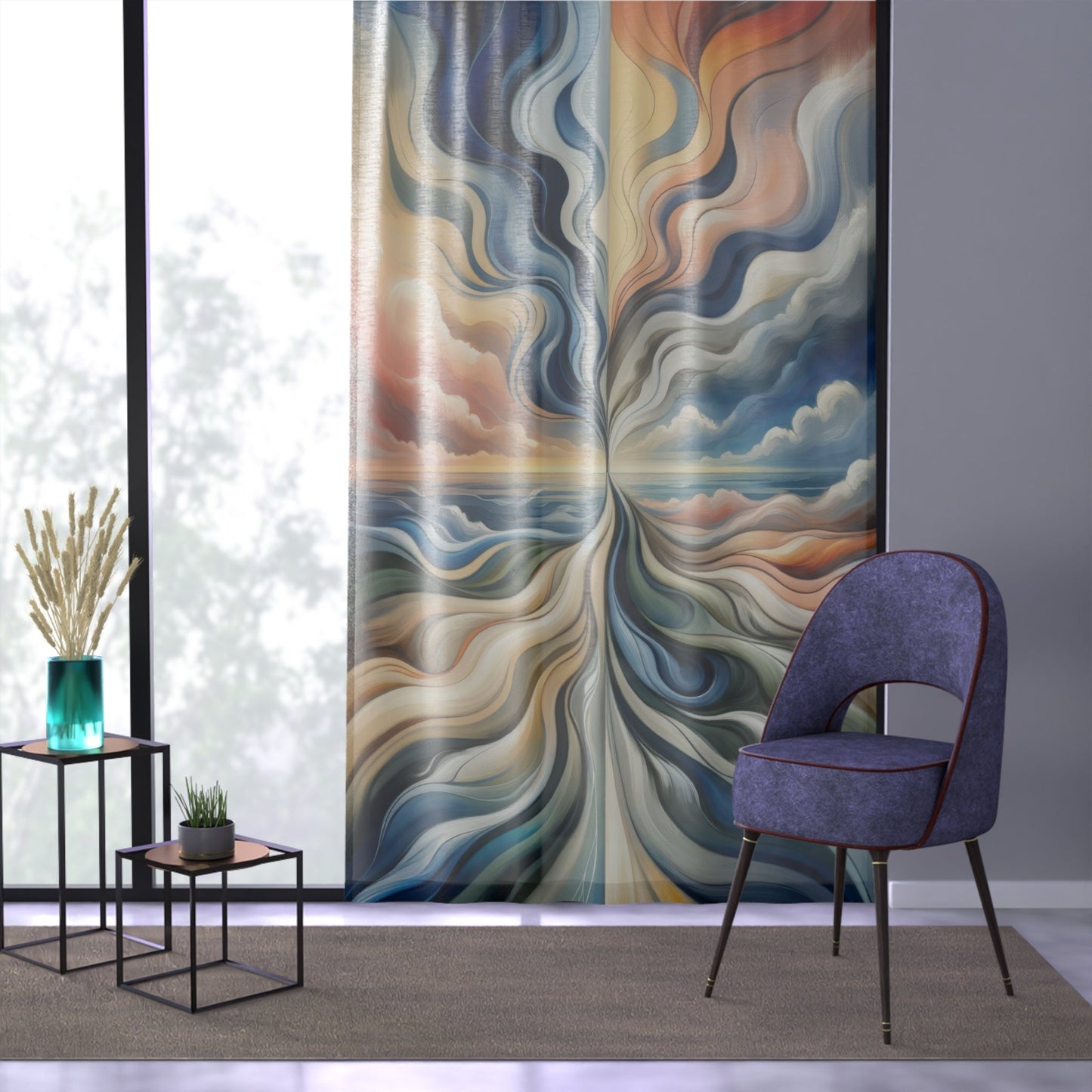 Tachism Confluence Harmony Window Curtain - ATUH.ART