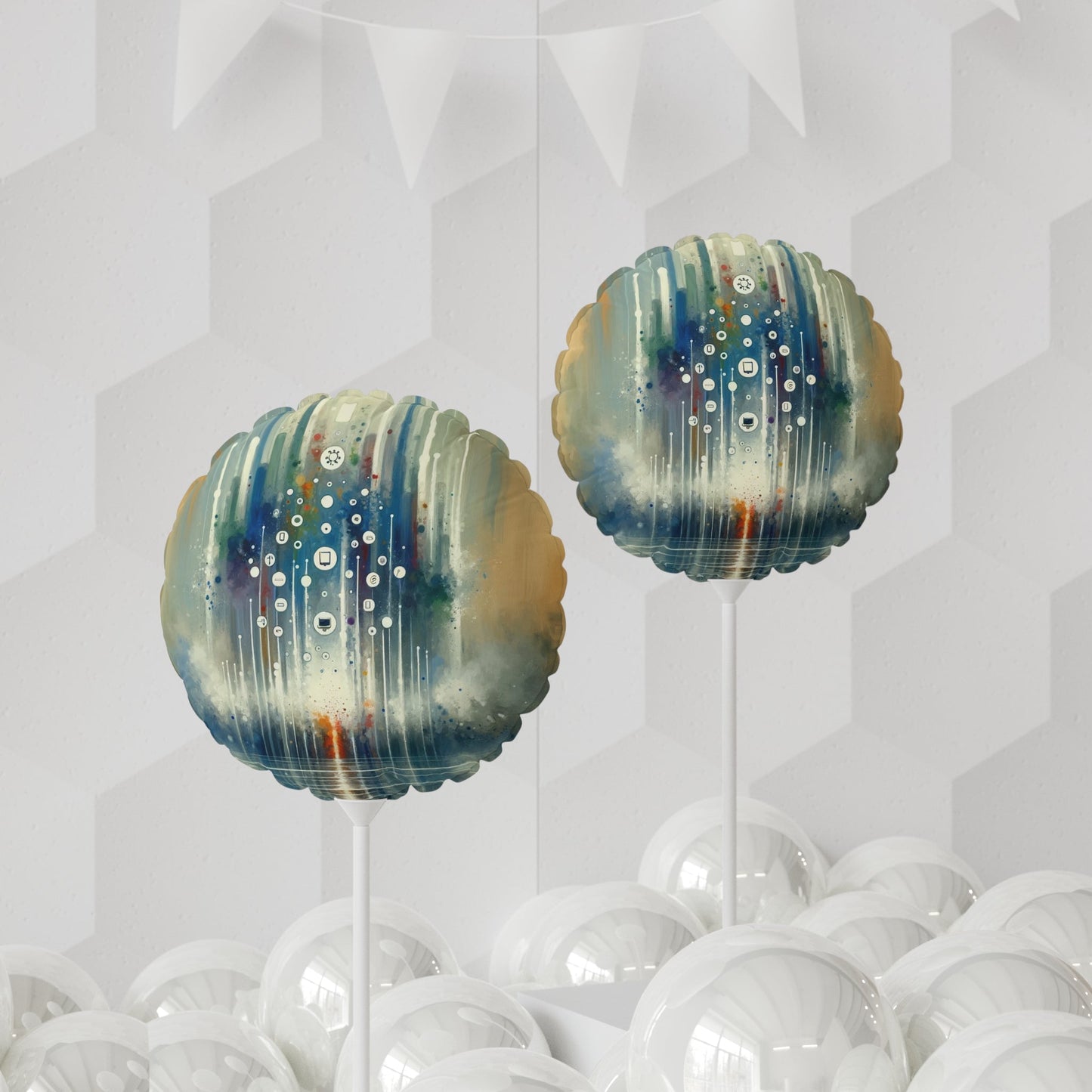 Tachism Digital Escape Balloon (Round and Heart-shaped), 11" - ATUH.ART