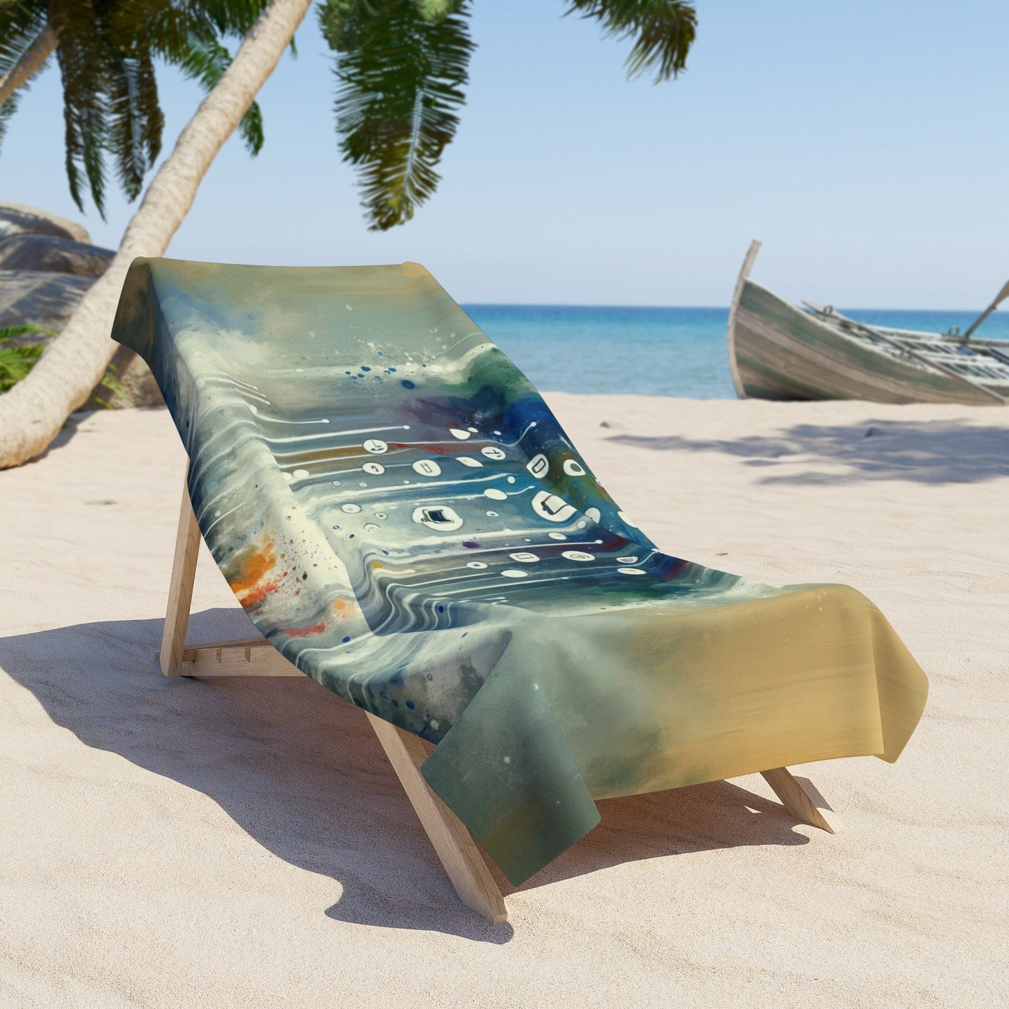 Tachism Digital Escape Beach Towel - ATUH.ART
