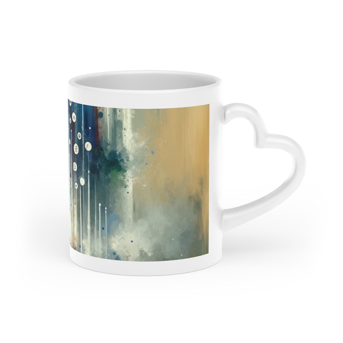 Tachism Digital Escape Heart-Shaped Mug - ATUH.ART