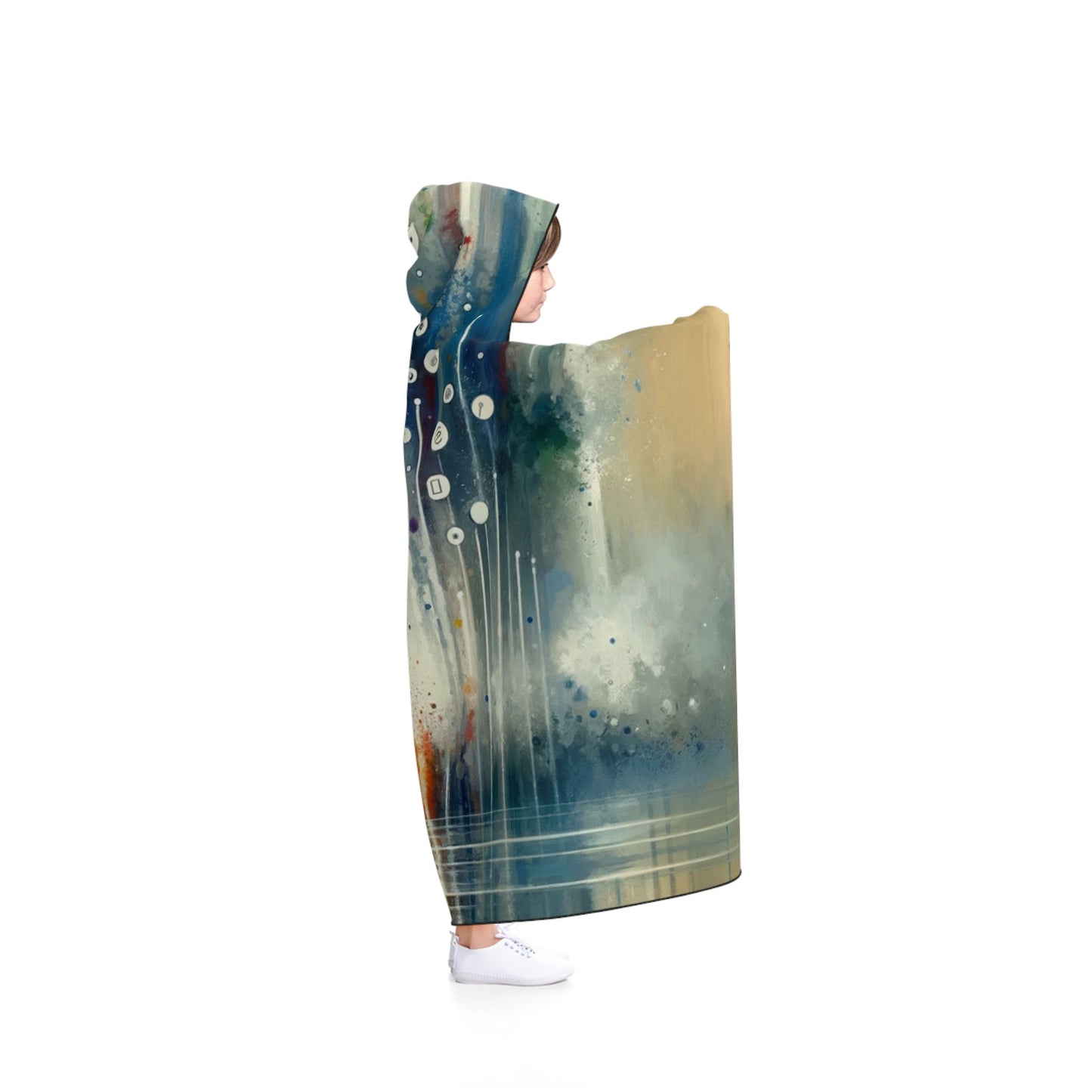 Tachism Digital Escape Hooded Blanket - ATUH.ART