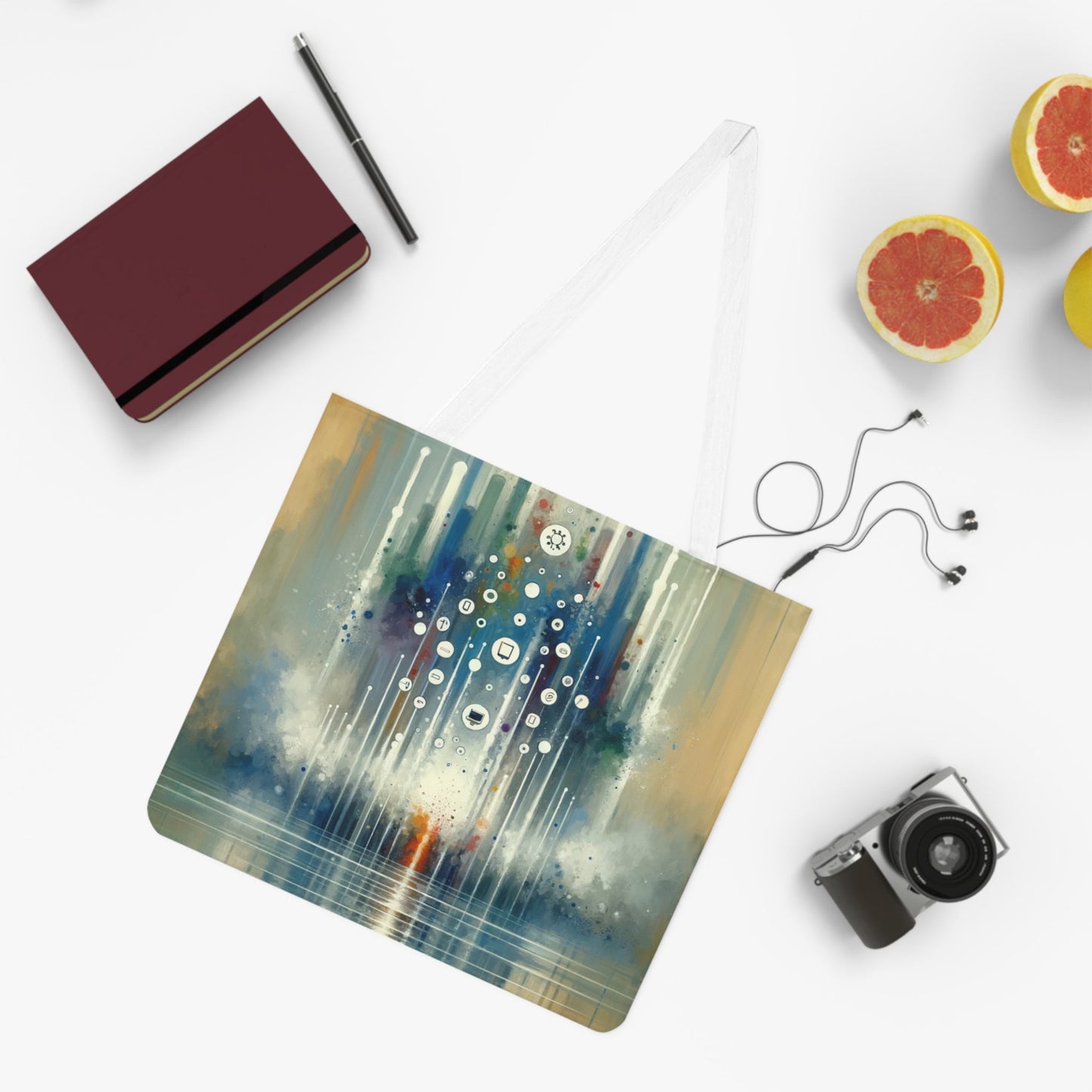 Tachism Digital Escape Shoulder Tote Bag (AOP) - ATUH.ART