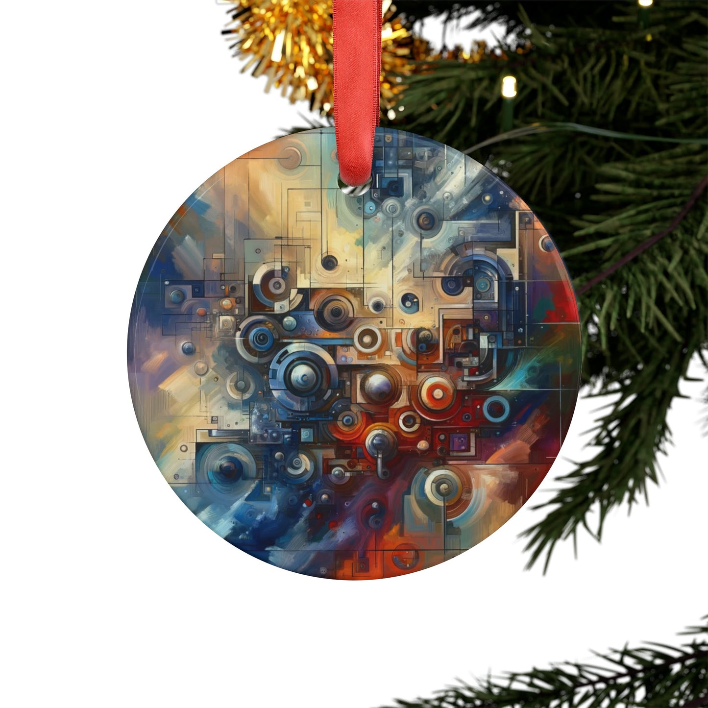 Tech Gratitude Fusion Acrylic Ornament with Ribbon - ATUH.ART