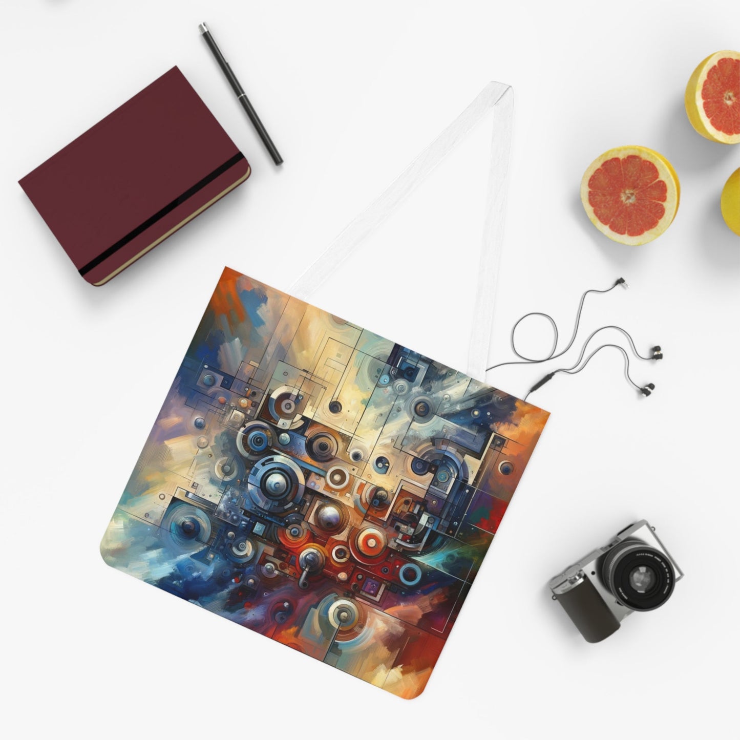 Tech Gratitude Fusion Shoulder Tote Bag (AOP) - ATUH.ART