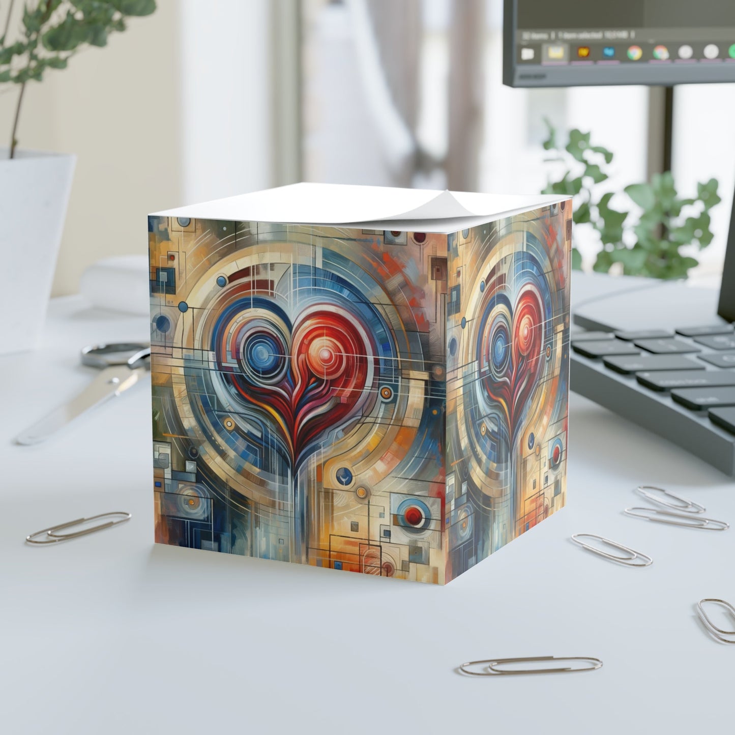 Techno Heart Harmony Note Cube - ATUH.ART