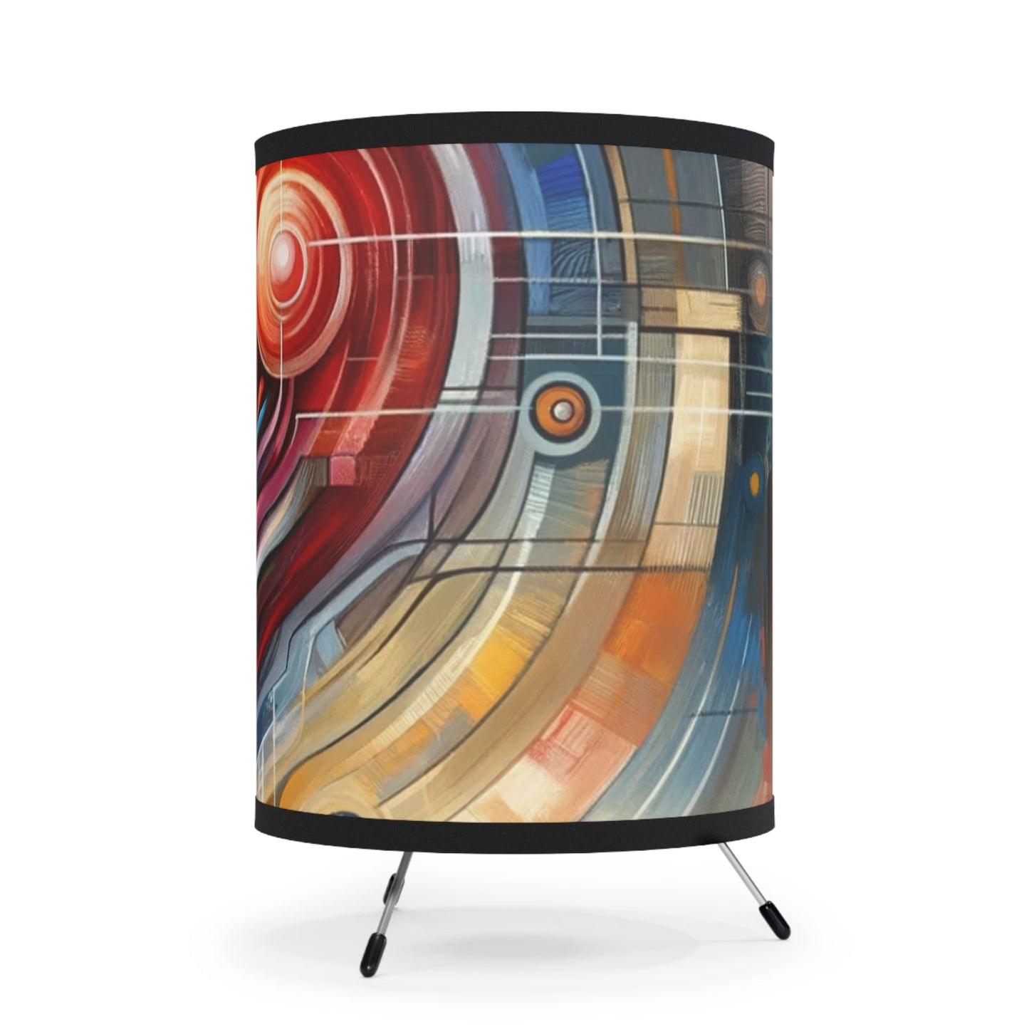 Techno Heart Harmony Tripod Lamp with High-Res Printed Shade, US\CA plug - ATUH.ART