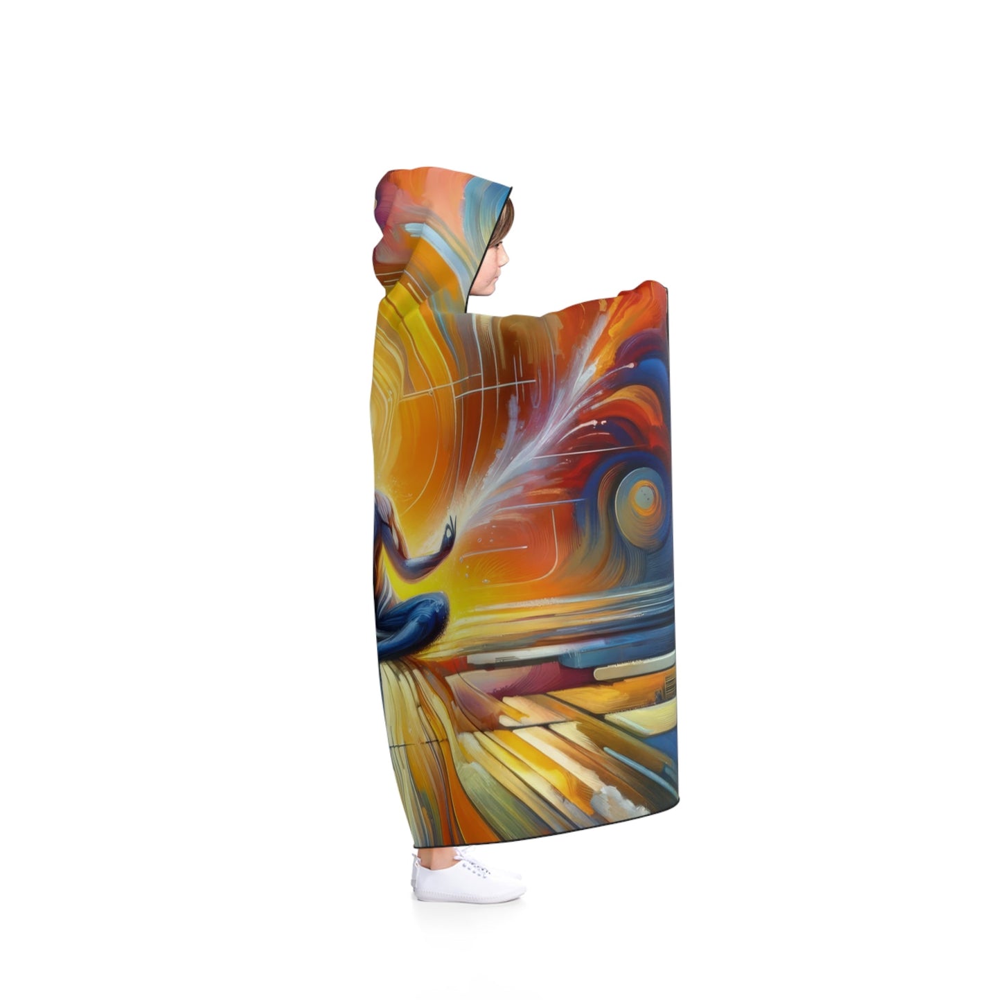 Techno Spiritual Synthesis Hooded Blanket - ATUH.ART