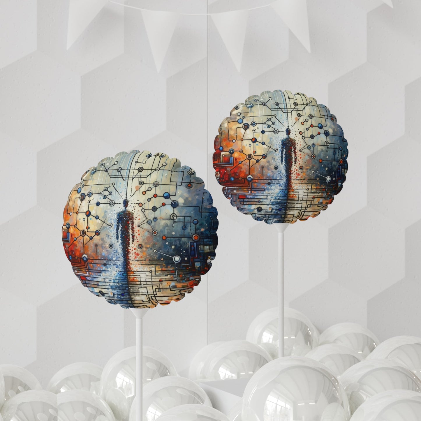 Technological Connectivity Bridge Balloon (Round and Heart-shaped), 11" - ATUH.ART